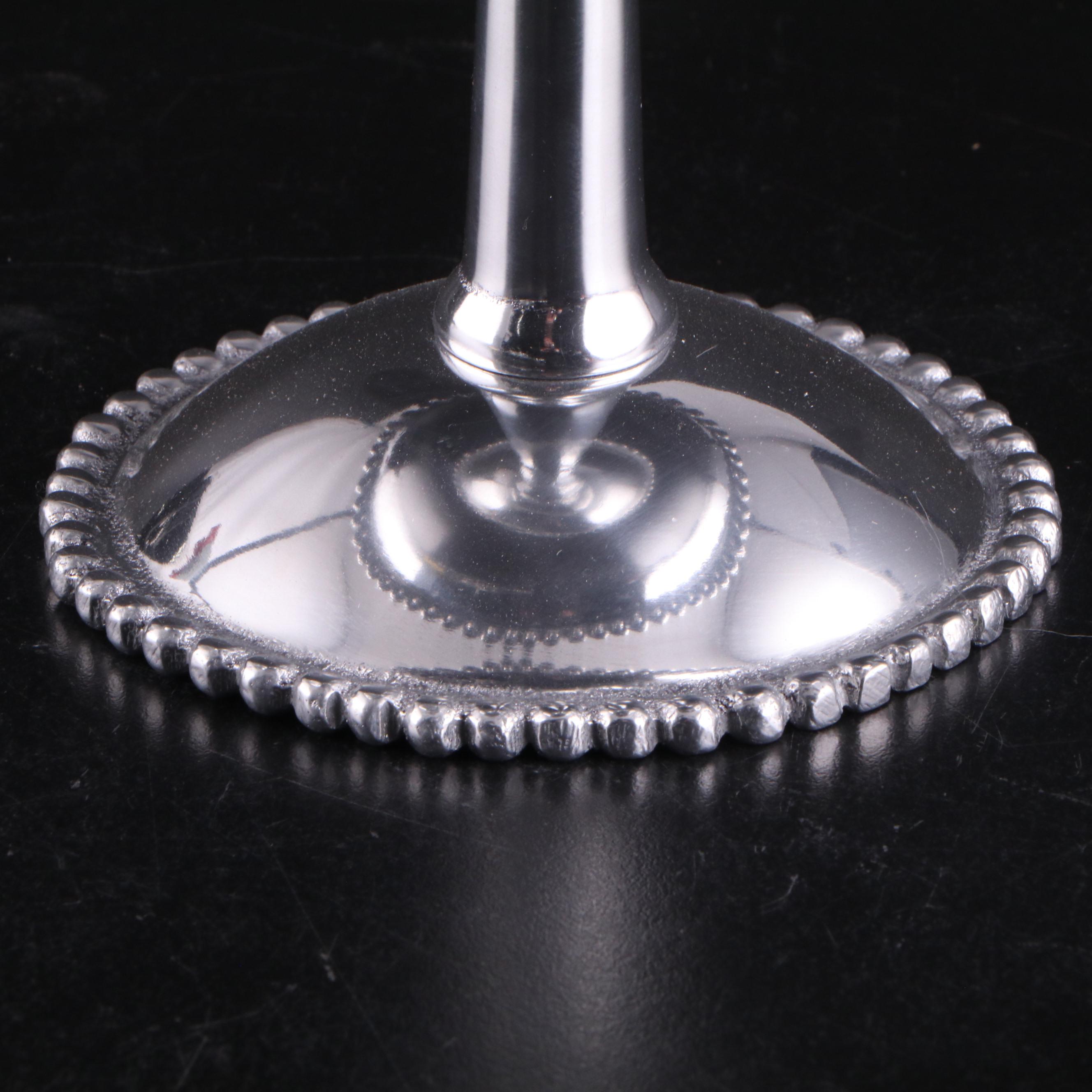 Mariposa "String of Pearls" Compote with Other Beaded Aluminum Serveware