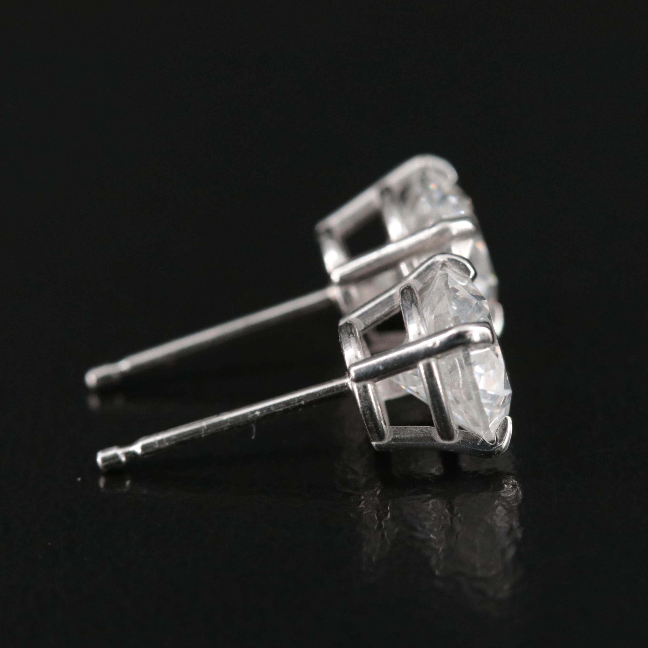 Platinum 2.00 CTW Diamond Stud Earrings with Online Digital GIA eReports