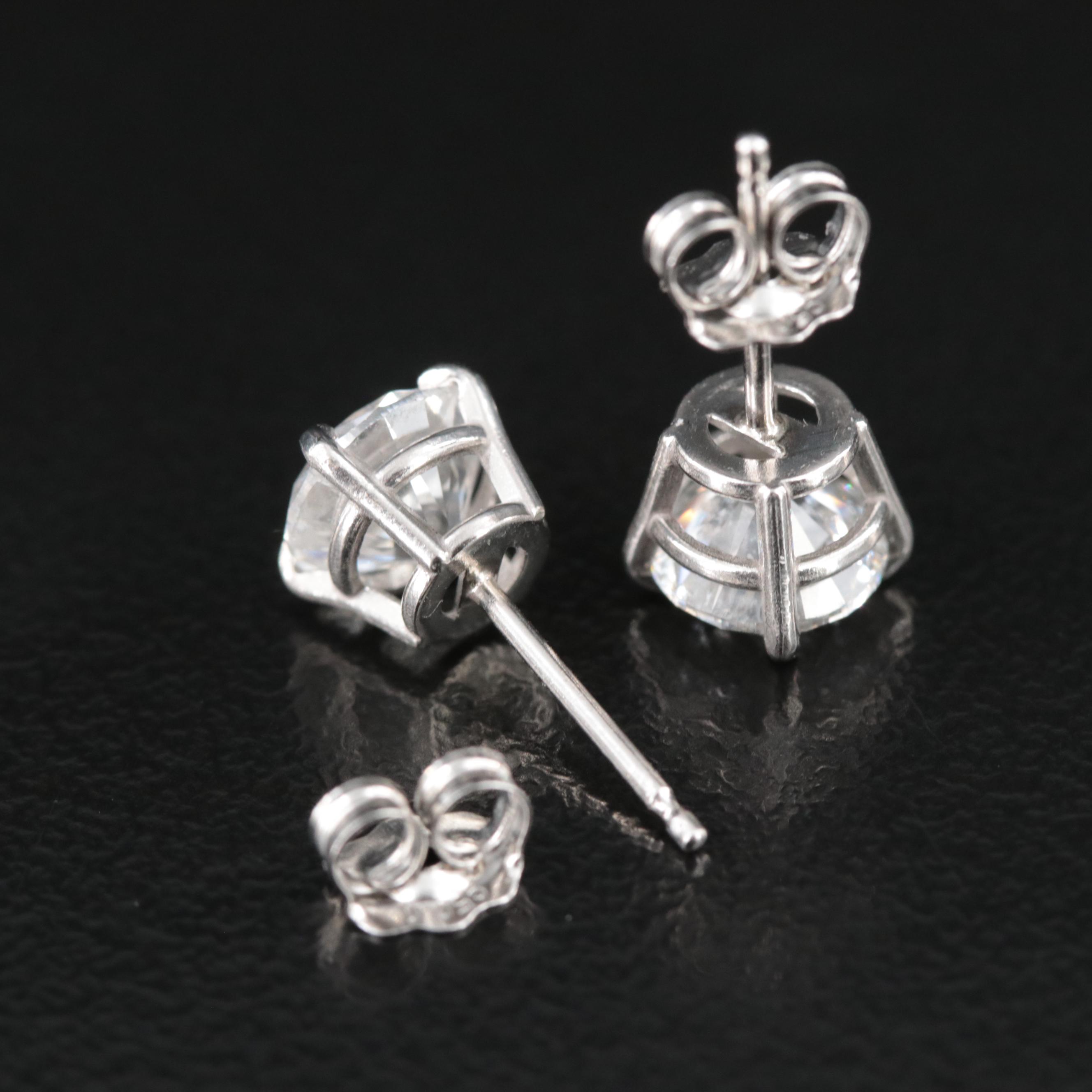 Platinum 2.00 CTW Diamond Stud Earrings with Online Digital GIA eReports