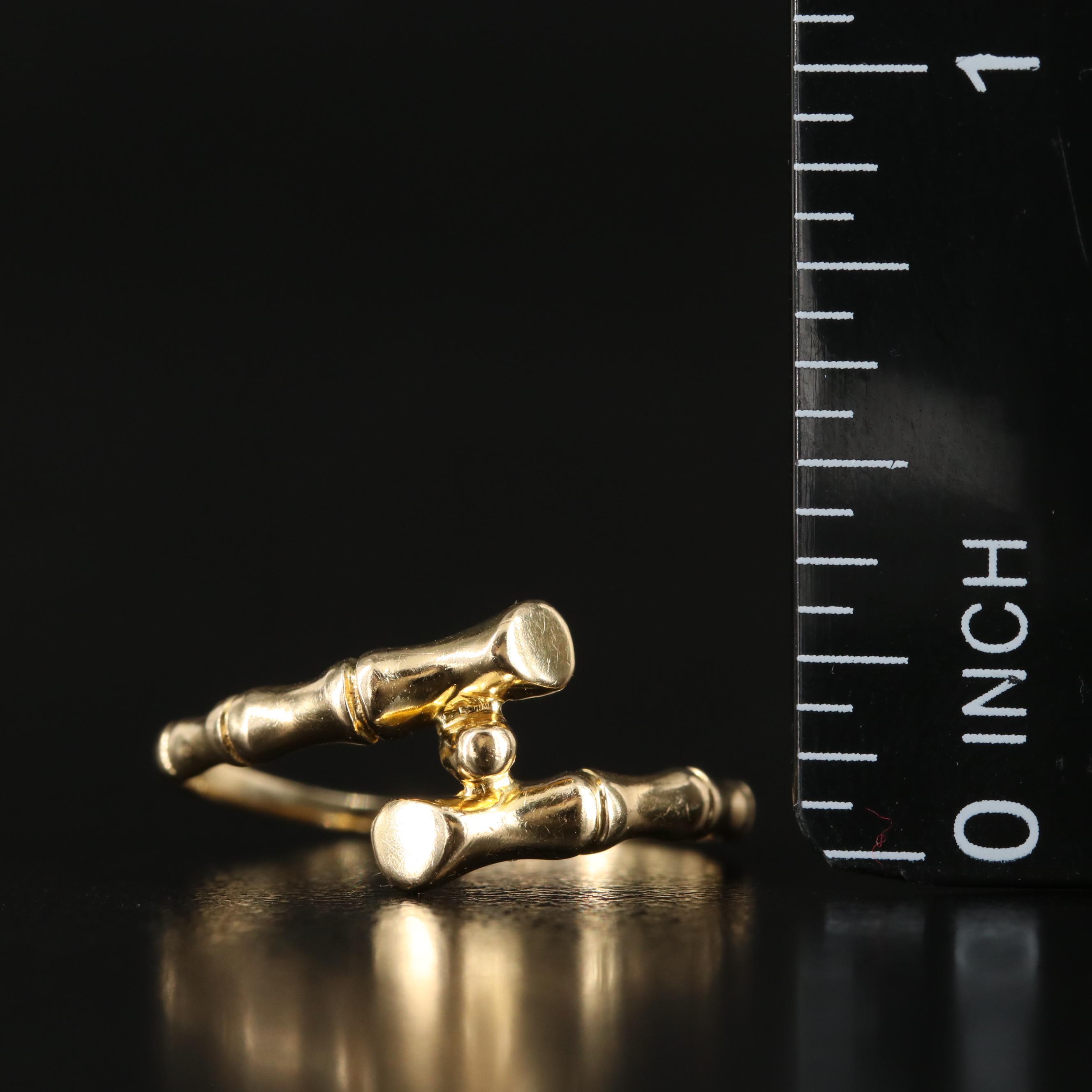 14K Bamboo By-Pass Ring