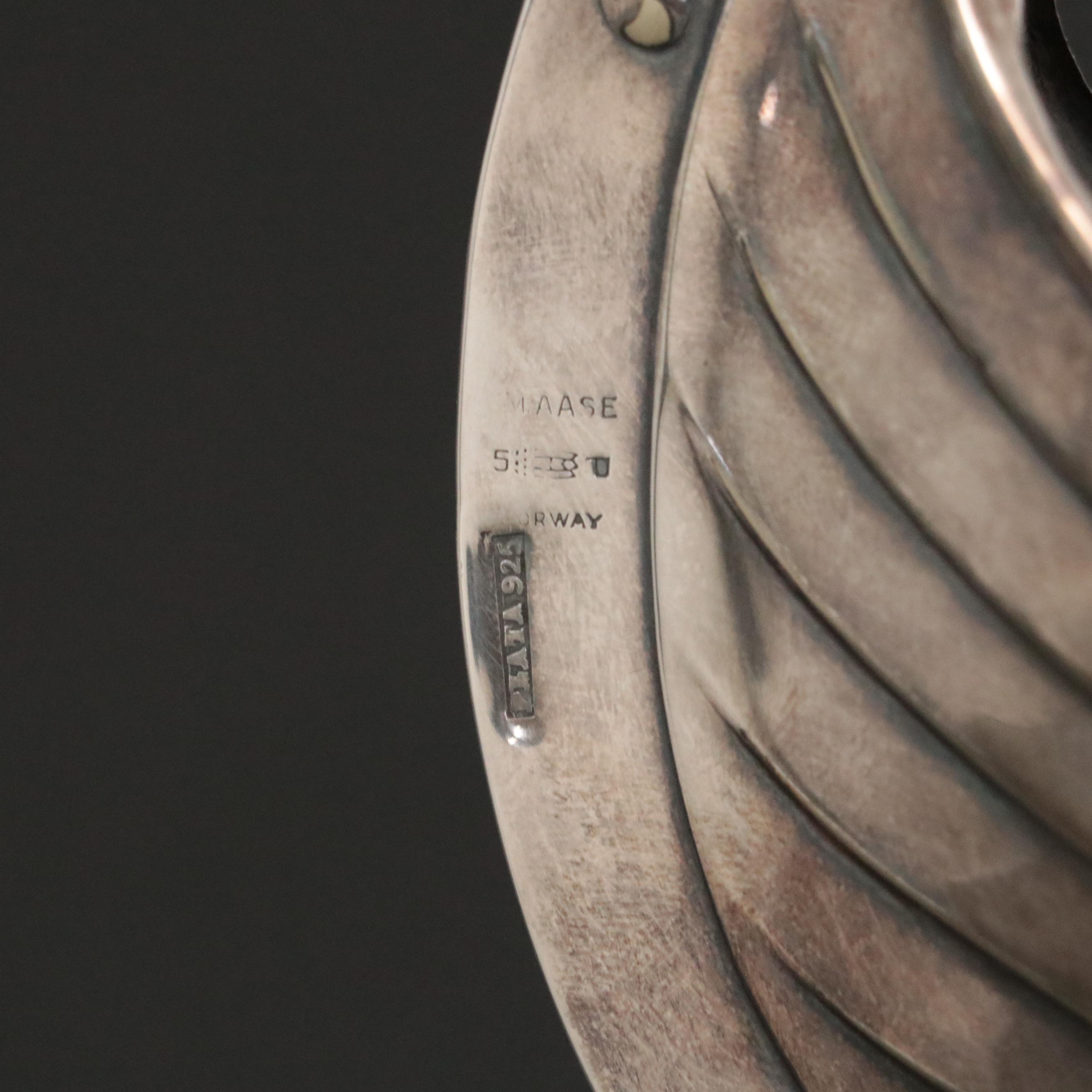 Magnus Aase Norwegian Silver Plate Viking Boat Centerpiece