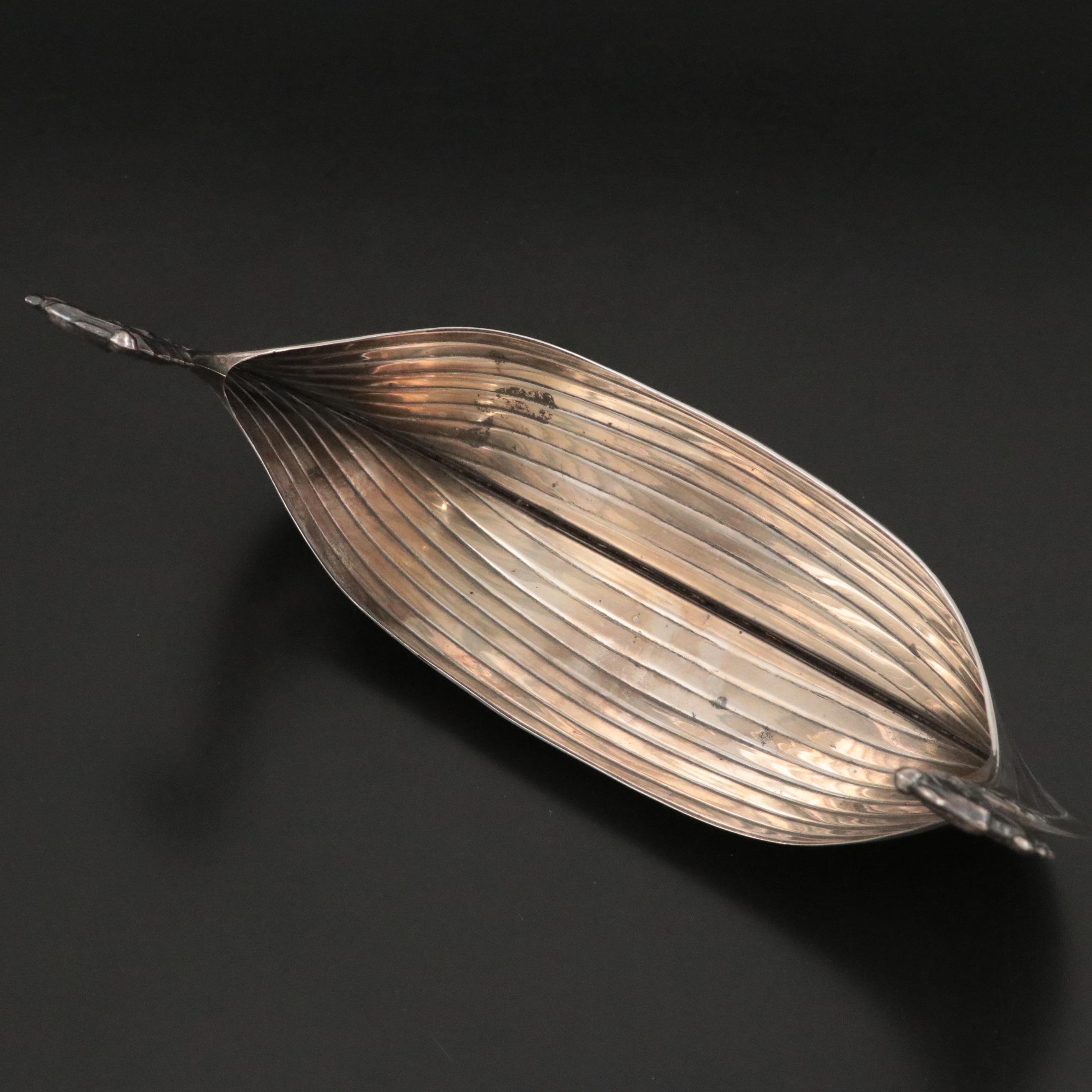 Magnus Aase Norwegian Silver Plate Viking Boat Centerpiece