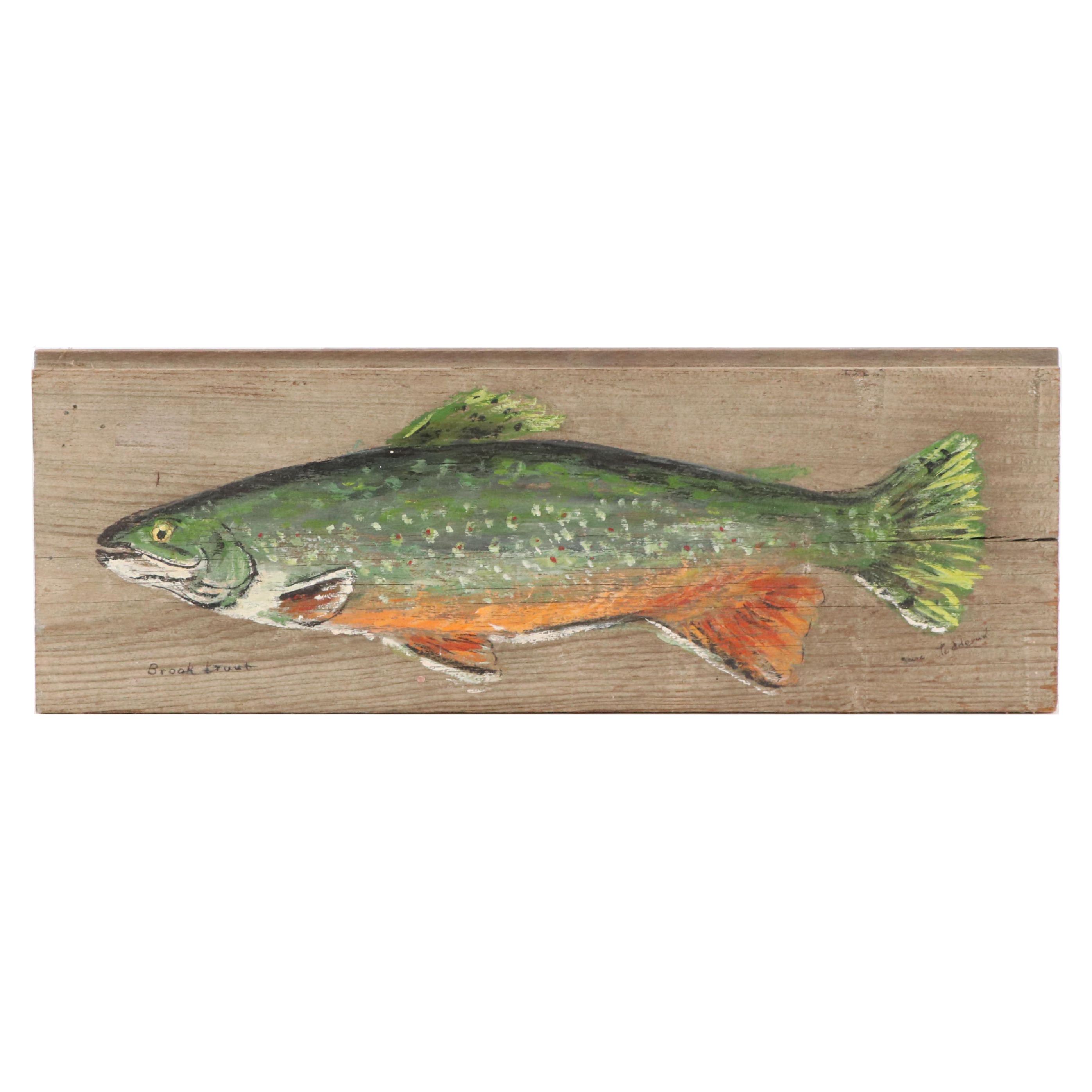 Oil Painting of Fish "Brook Trout"