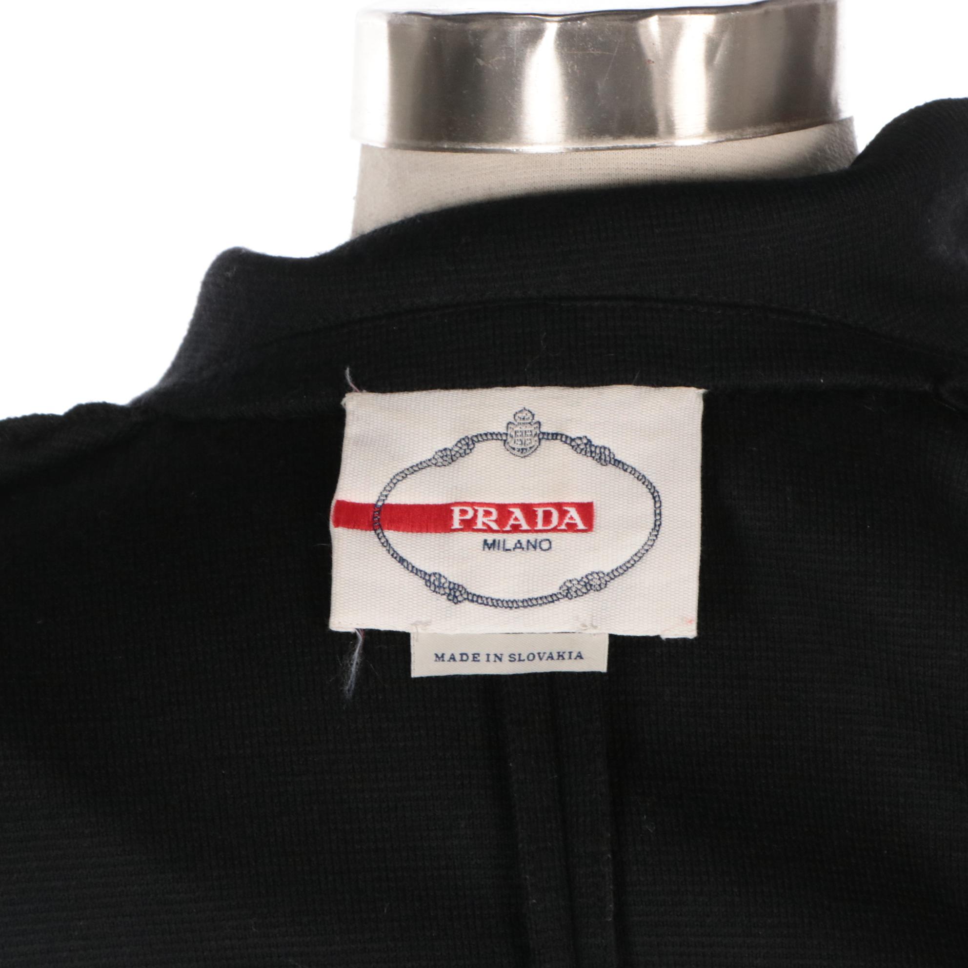 Prada Black Cotton Knit Body-Con Dress & Wool Blazer