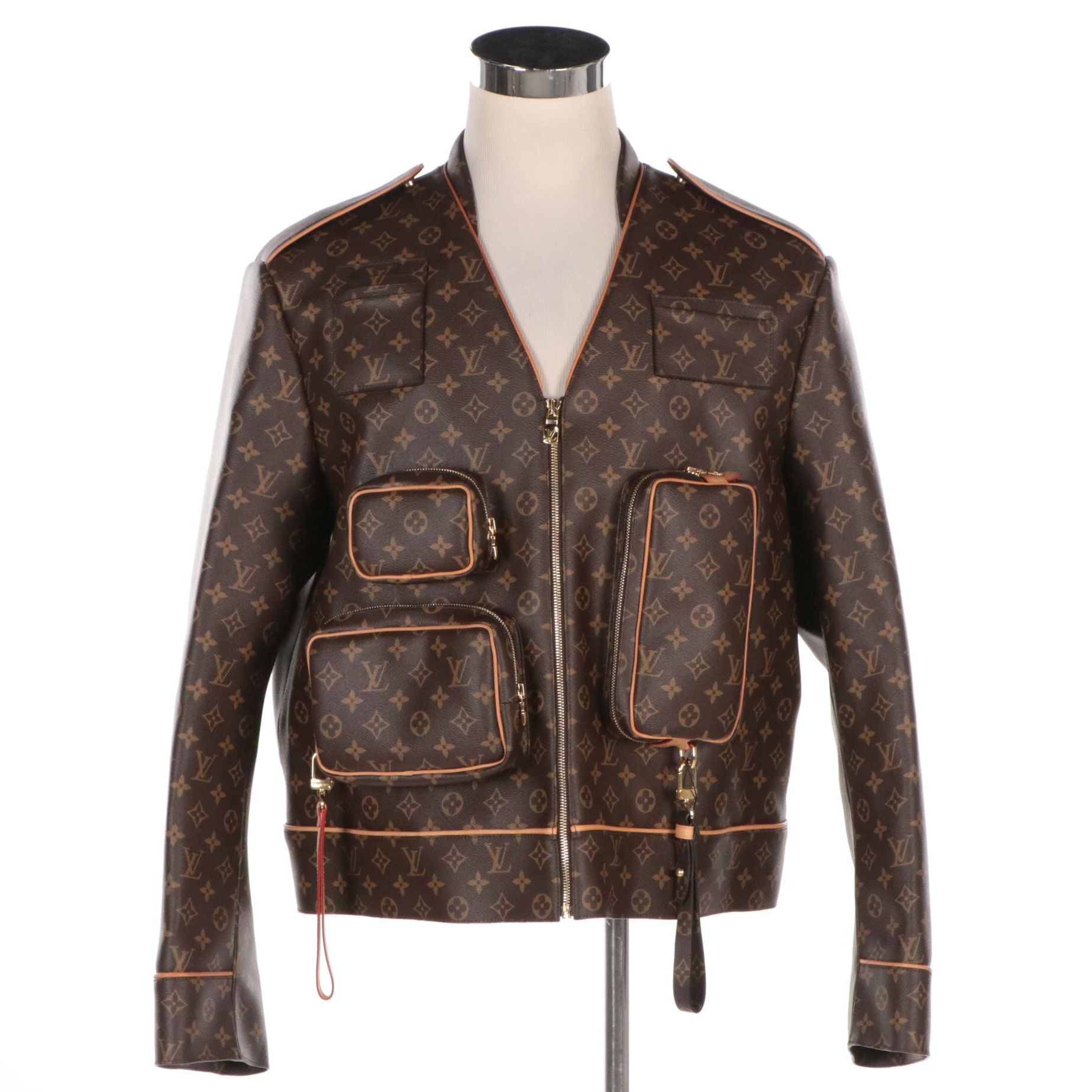 Men's Louis Vuitton Brown Monogram Canvas Admiral Jacket, New with Tag