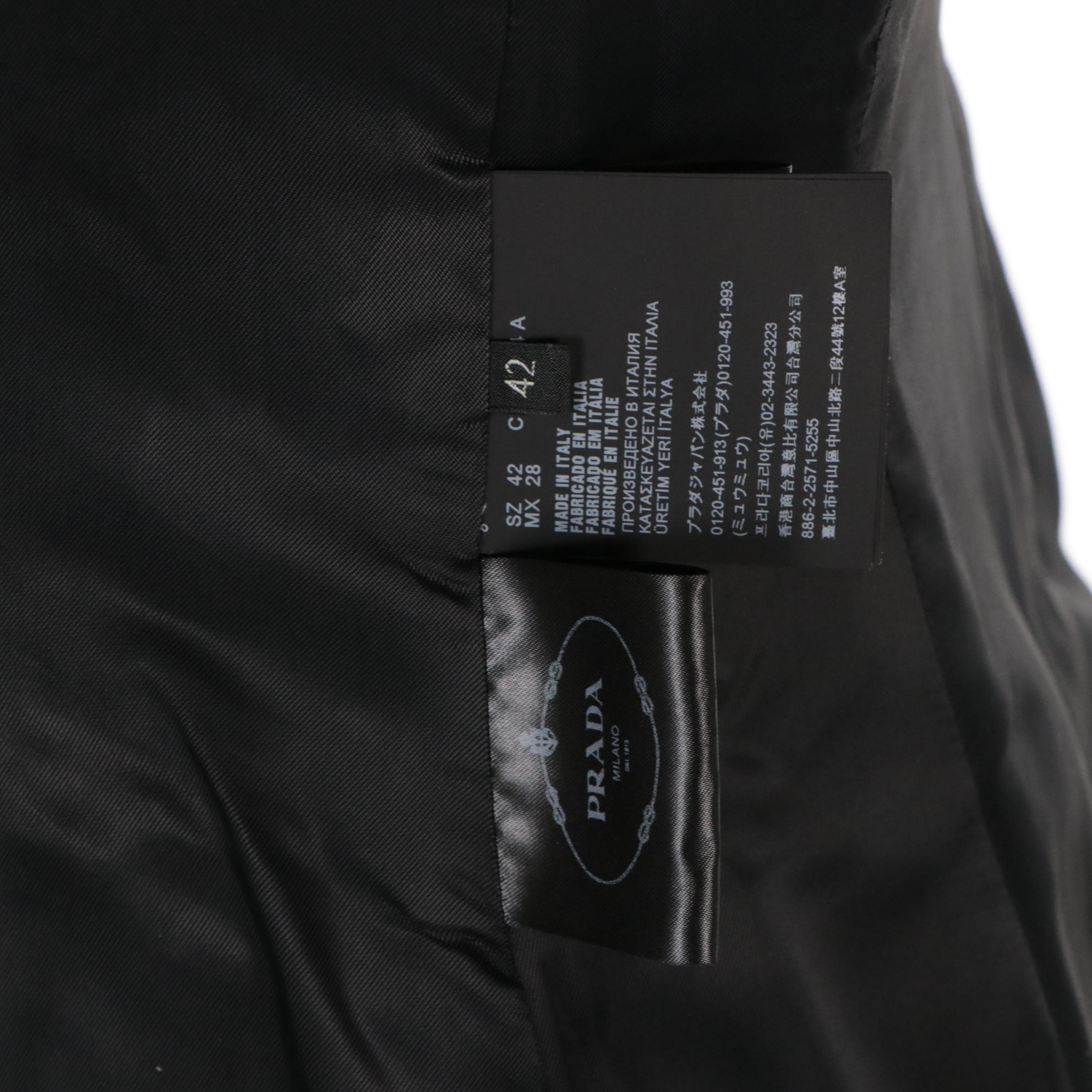 Prada Virgin Wool Double-Breasted Skirt Suit in Prince of Wales Plaid