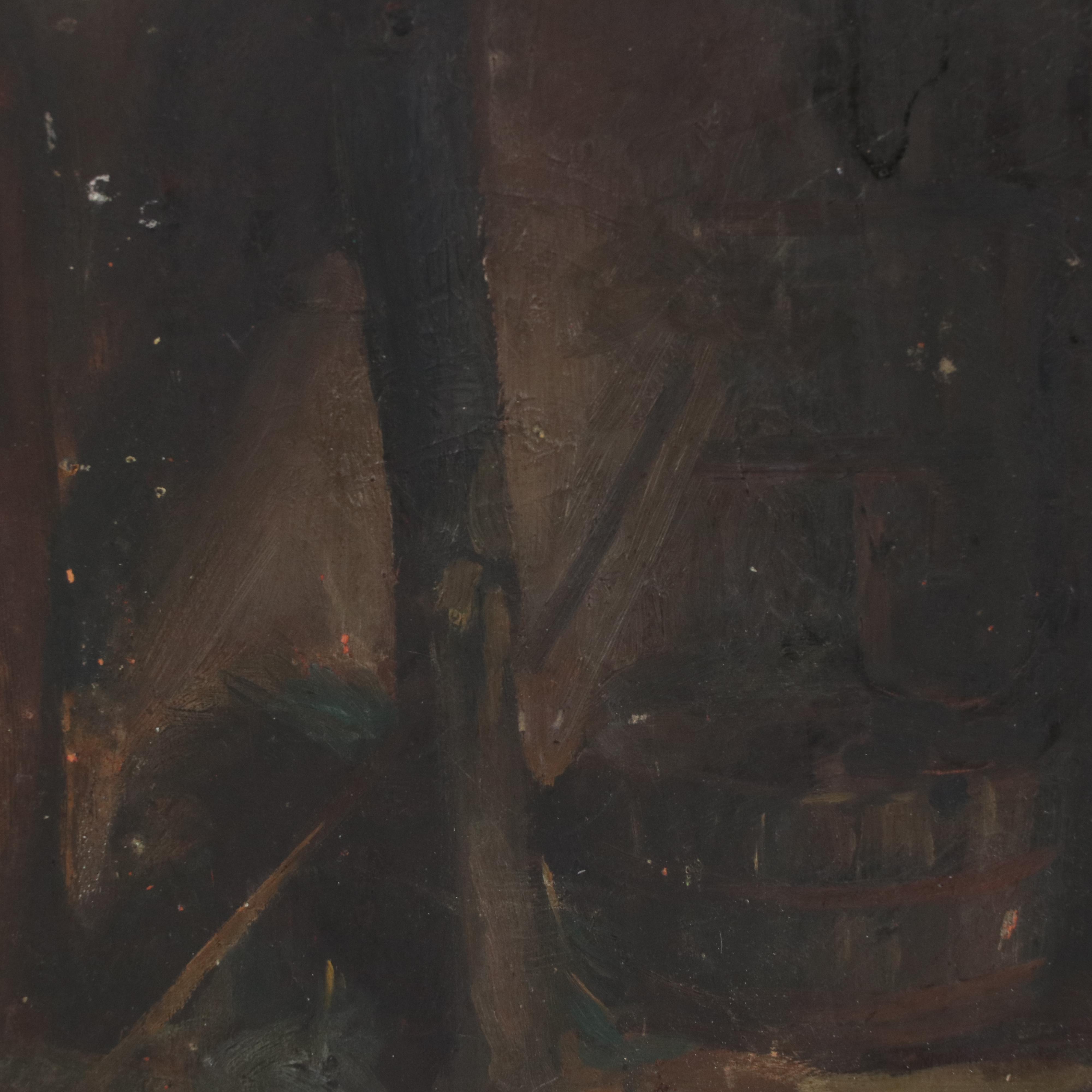 Interior Scene Oil Painting, Early 20th Century