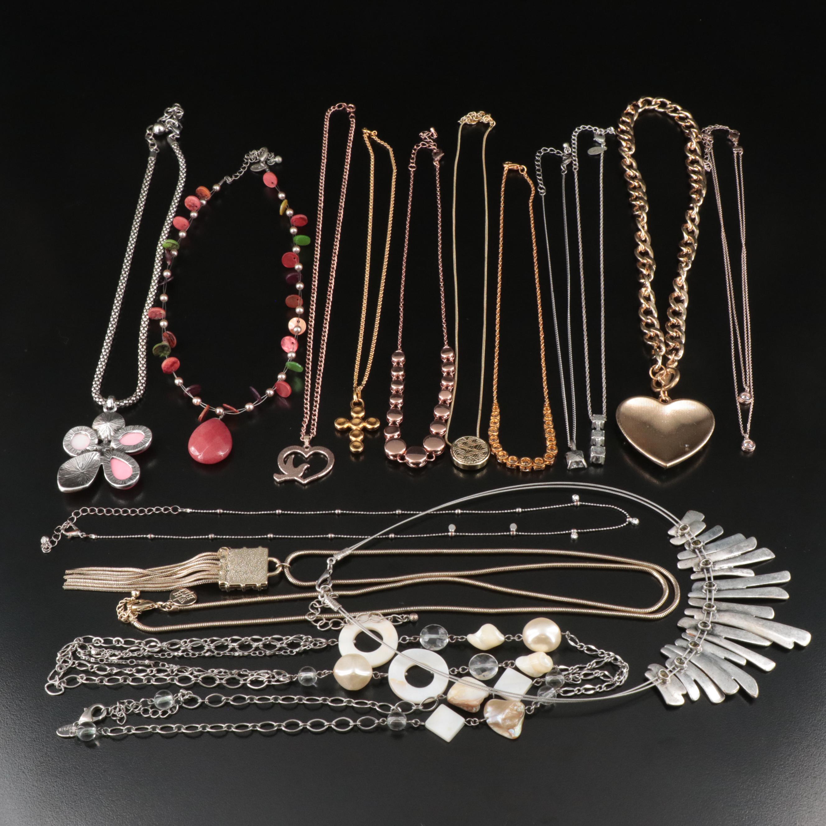 Rhinestones, Shell and Enamel Featured in Necklace Collection