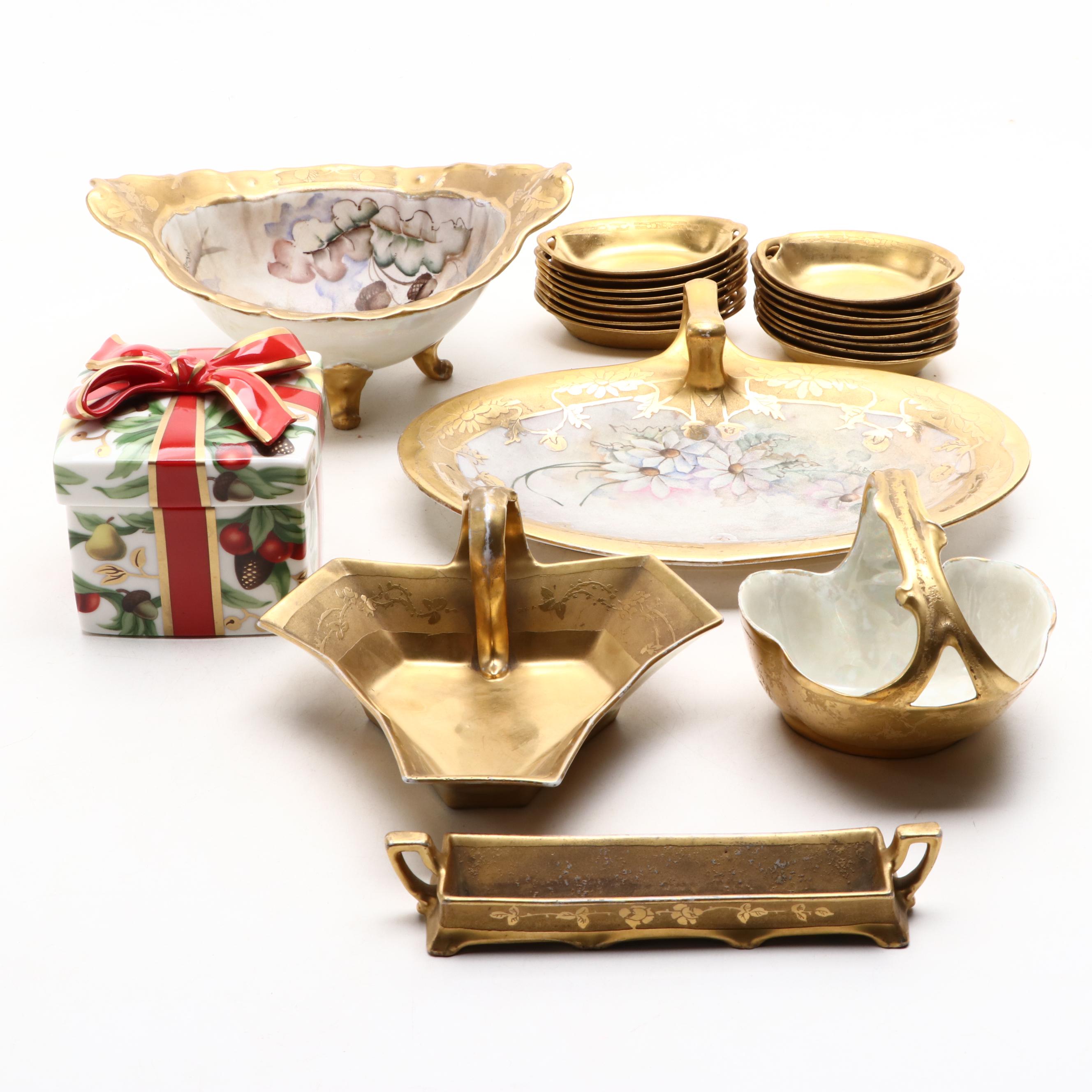 Tiffany & Co. "Tiffany Holiday" Box with Other Porcelain Table Accessories