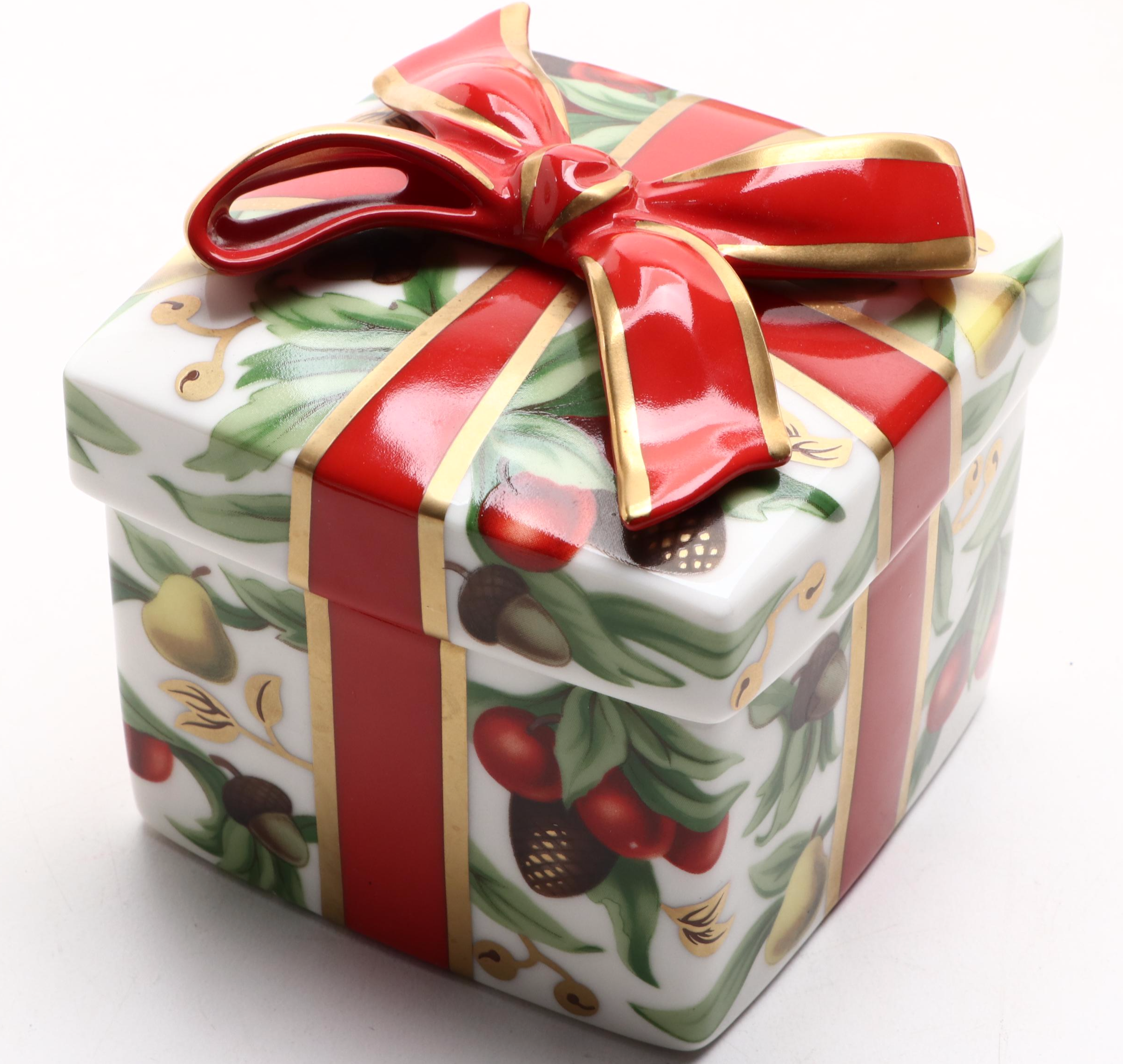 Tiffany & Co. "Tiffany Holiday" Box with Other Porcelain Table Accessories