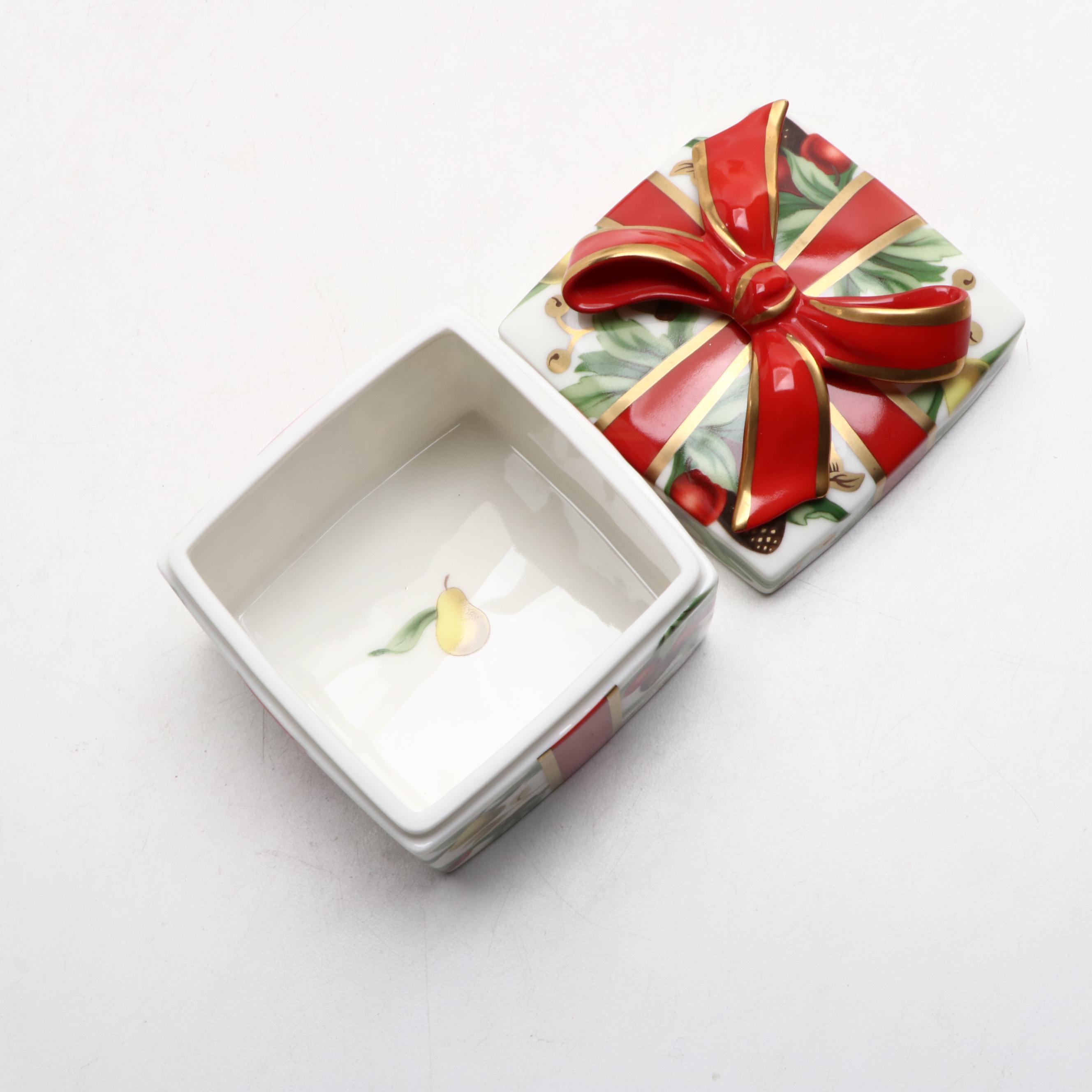 Tiffany & Co. "Tiffany Holiday" Box with Other Porcelain Table Accessories