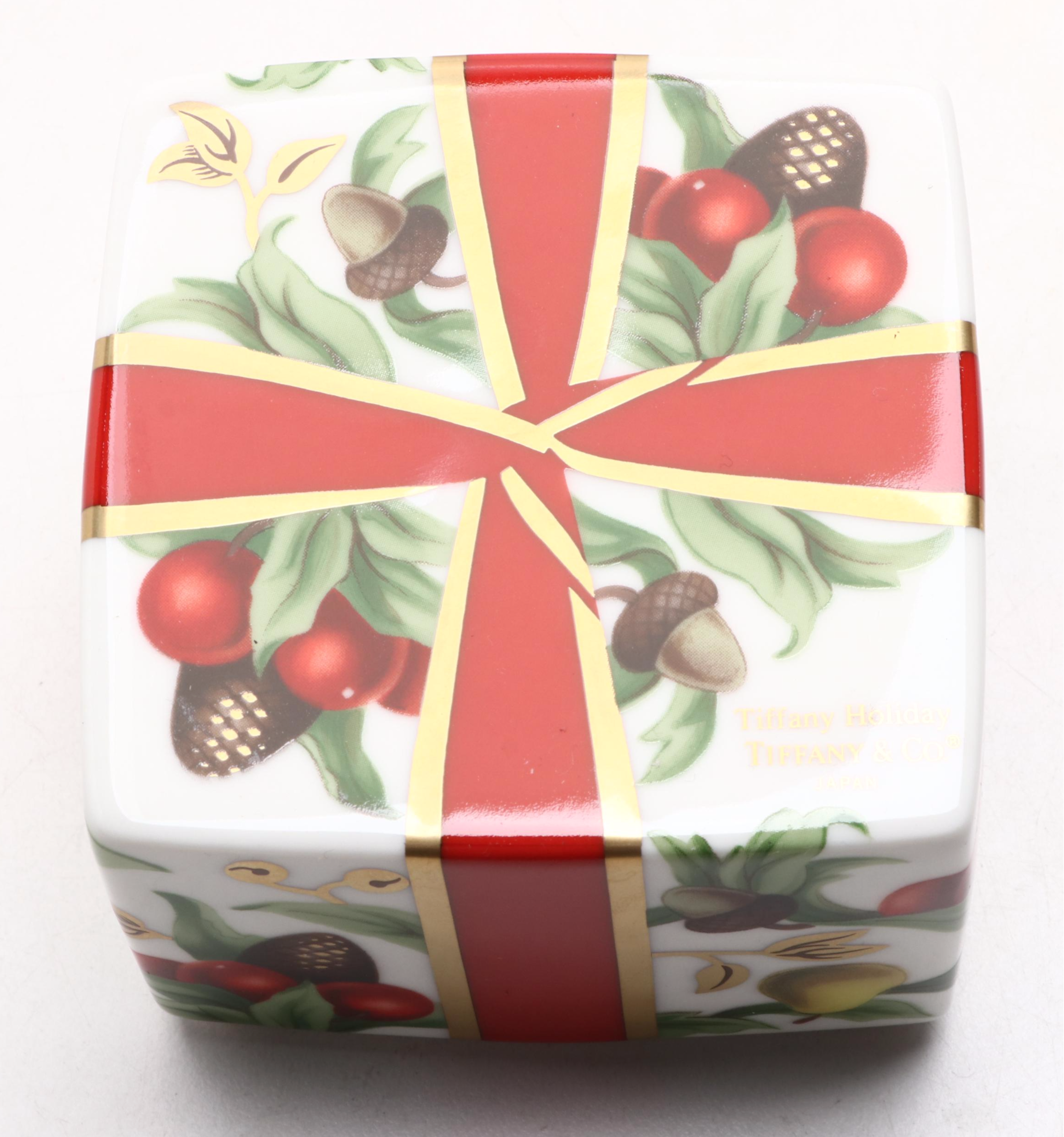 Tiffany & Co. "Tiffany Holiday" Box with Other Porcelain Table Accessories