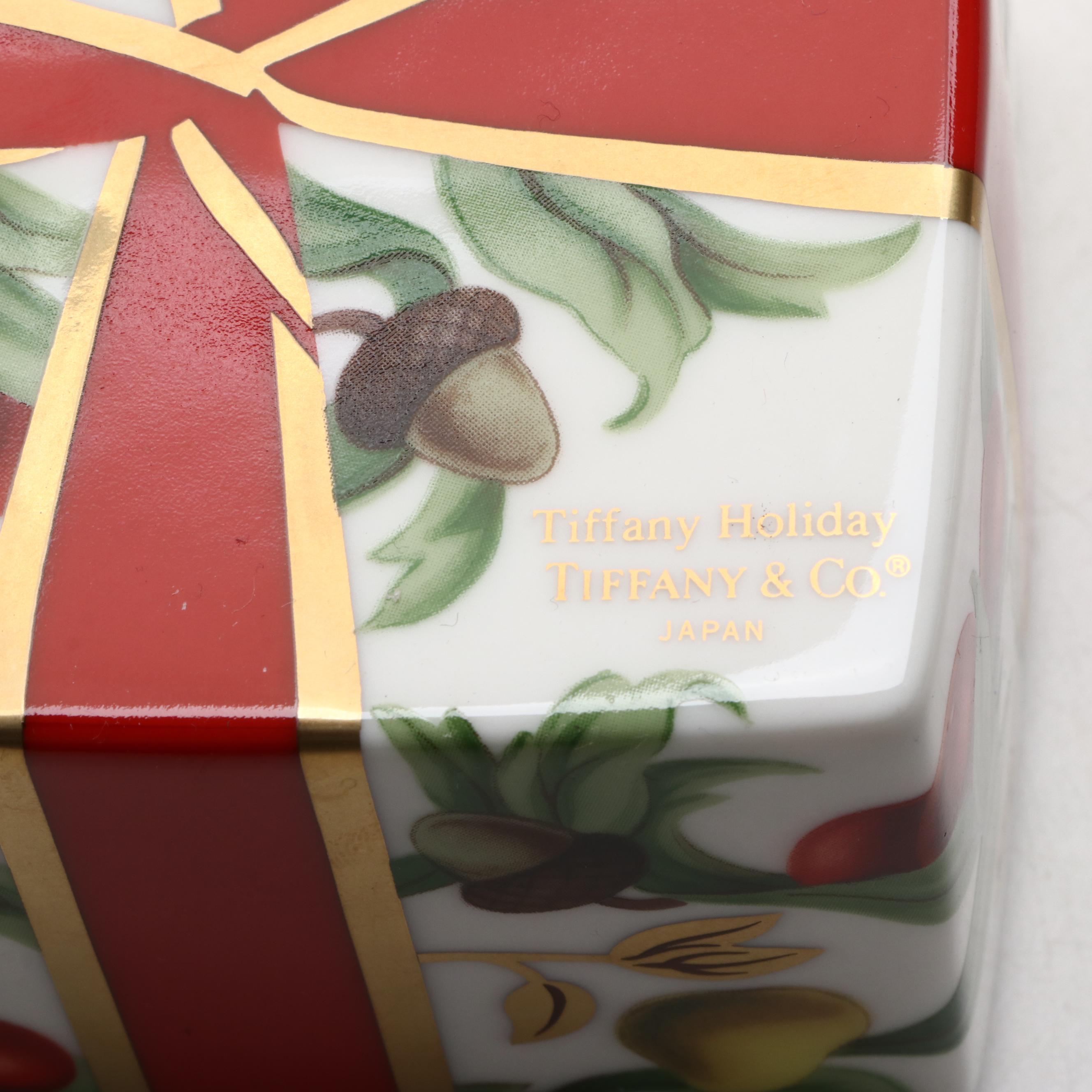 Tiffany & Co. "Tiffany Holiday" Box with Other Porcelain Table Accessories