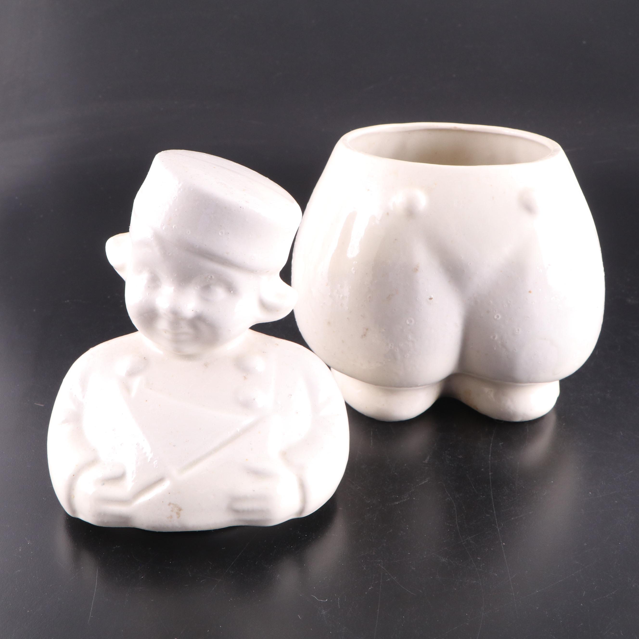 American Bisque Co. Ceramic Dutch Sailor Boy Cookie Jar, Early to Mid-20th C.