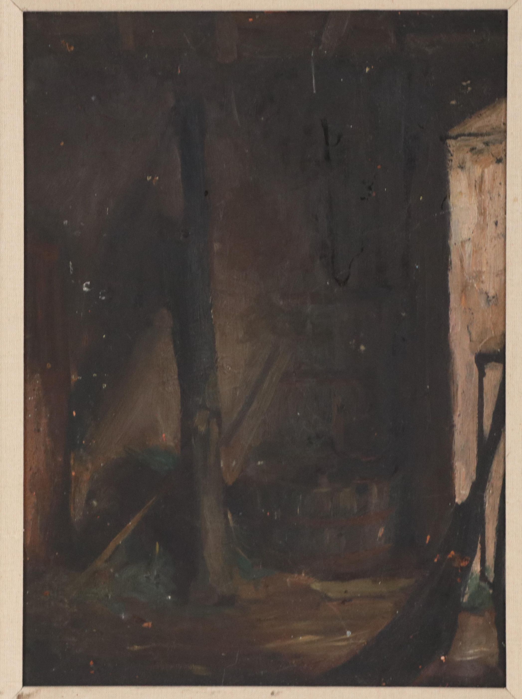 Interior Scene Oil Painting, Early 20th Century