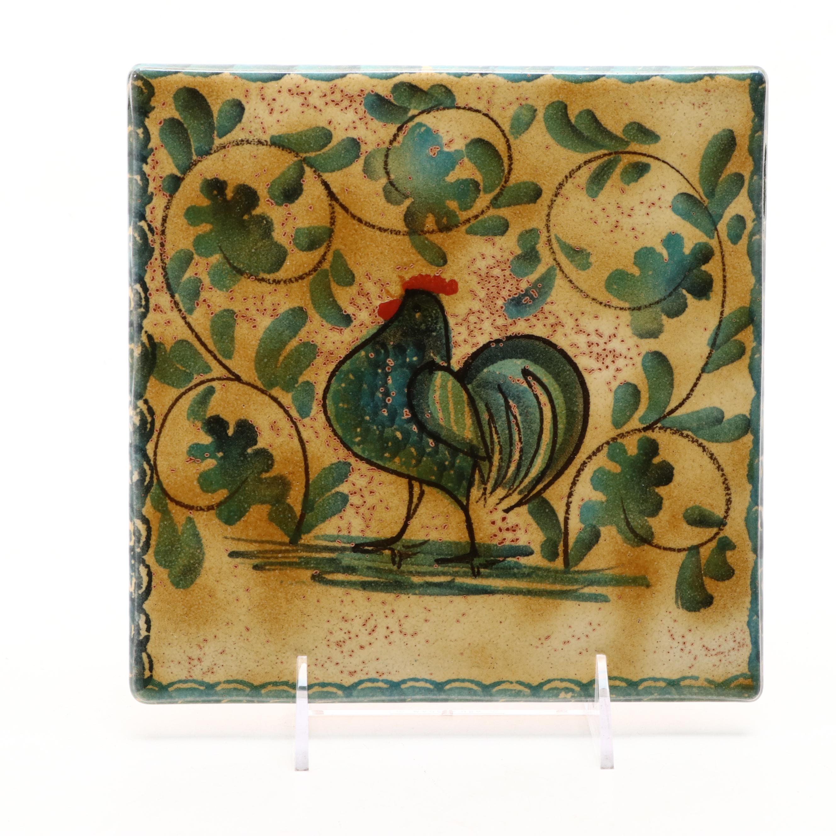 Invicta Cast Iron Rooster Paper Towel Holder with French Rooster Trivet