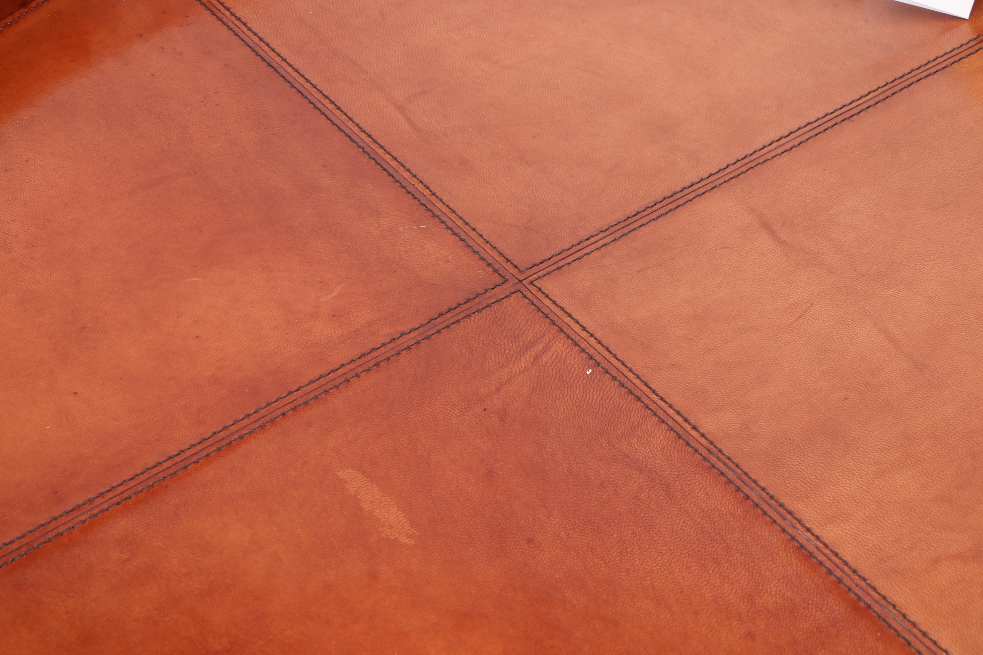 Zodax Leather Covered Tray with Metal Handles