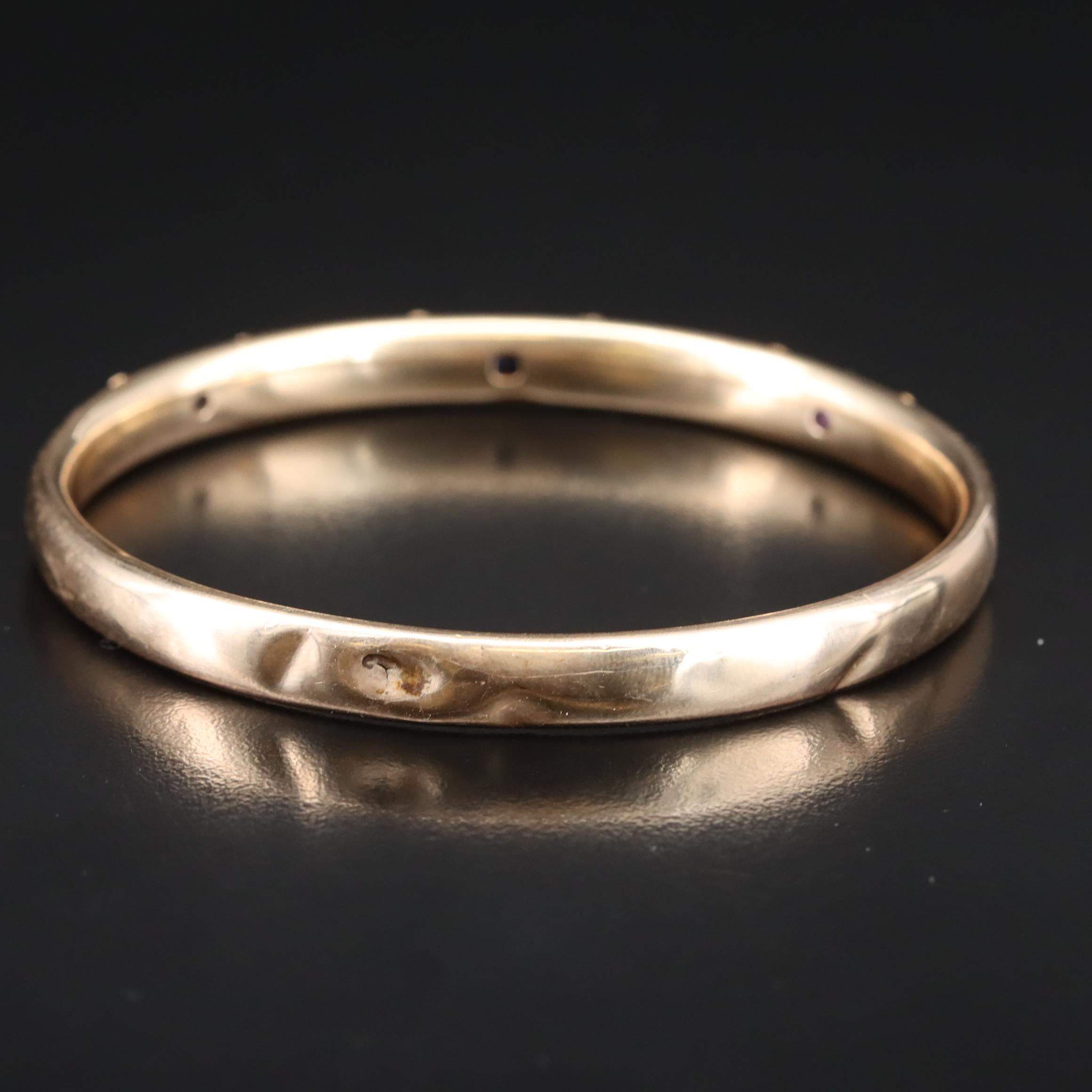 Victorian 14K Sapphire Bangle Including Color Change Sapphire