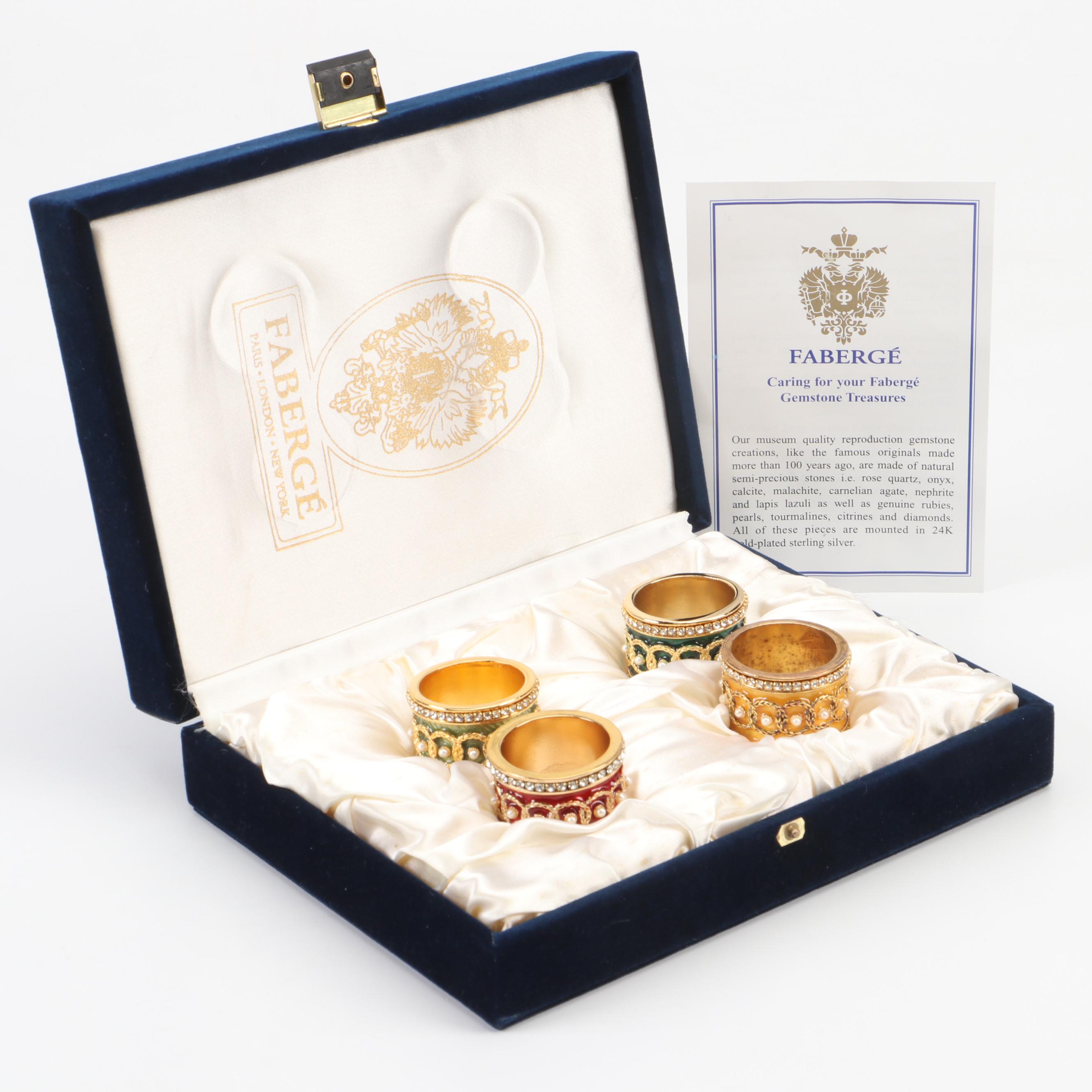 Fabergé Imperial Collection Enamel Napkin Rings with Presentation Box