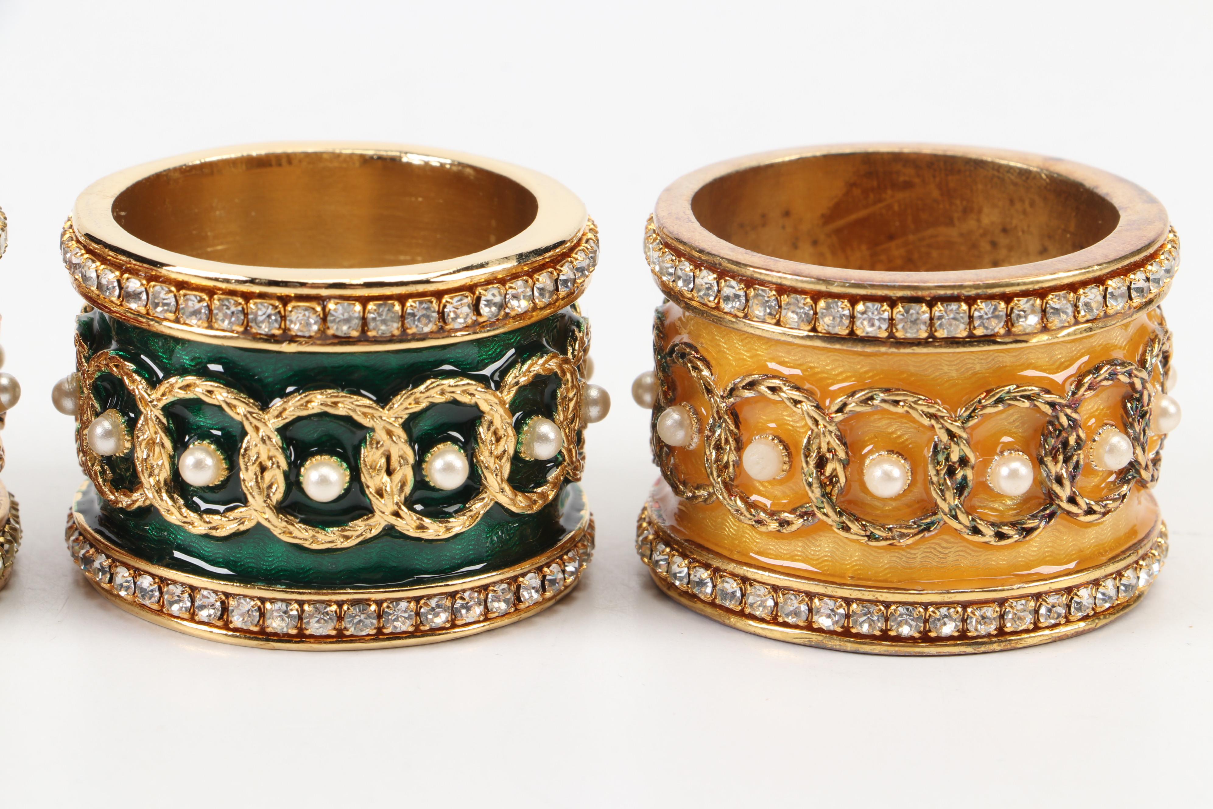 Fabergé Imperial Collection Enamel Napkin Rings with Presentation Box