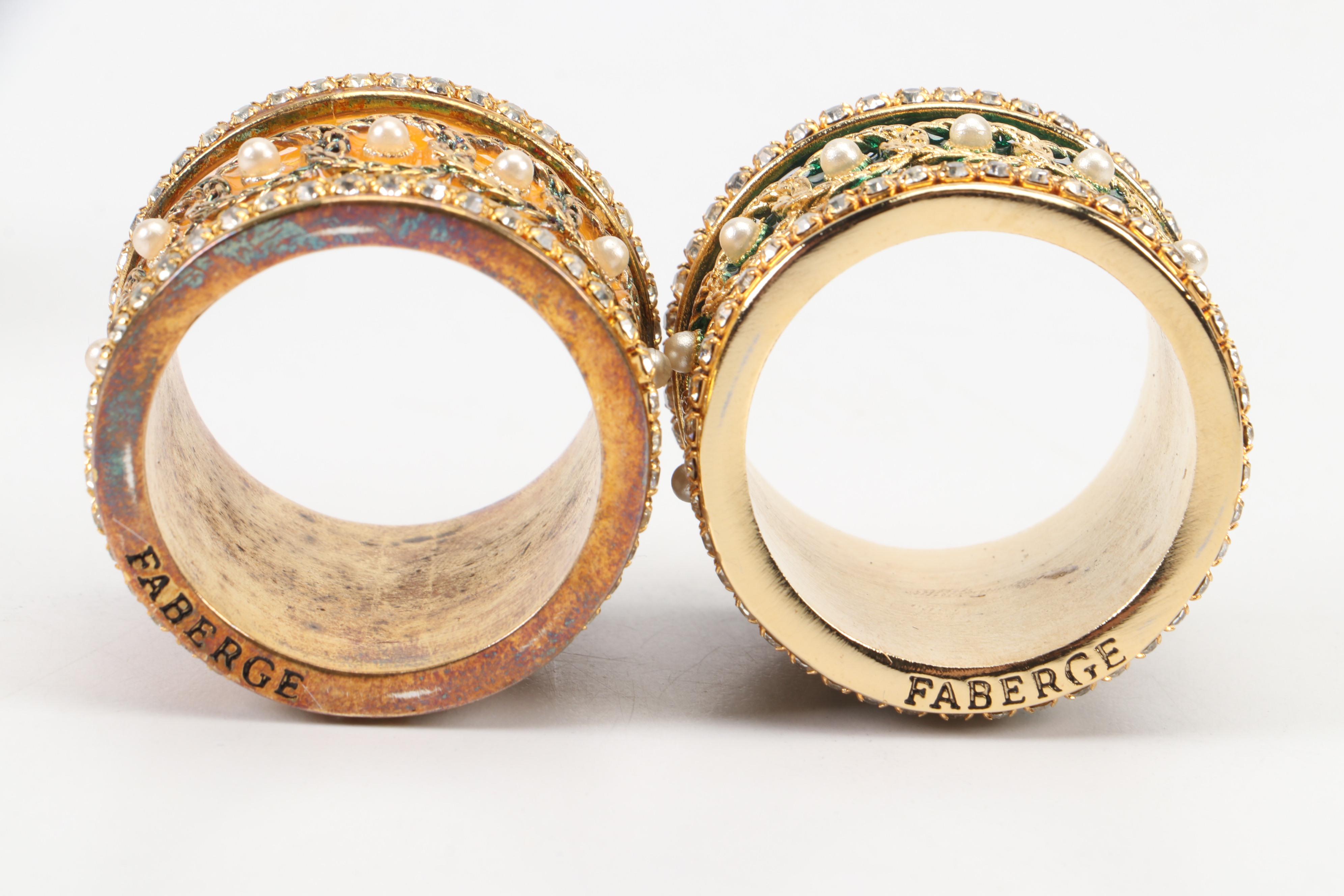 Fabergé Imperial Collection Enamel Napkin Rings with Presentation Box