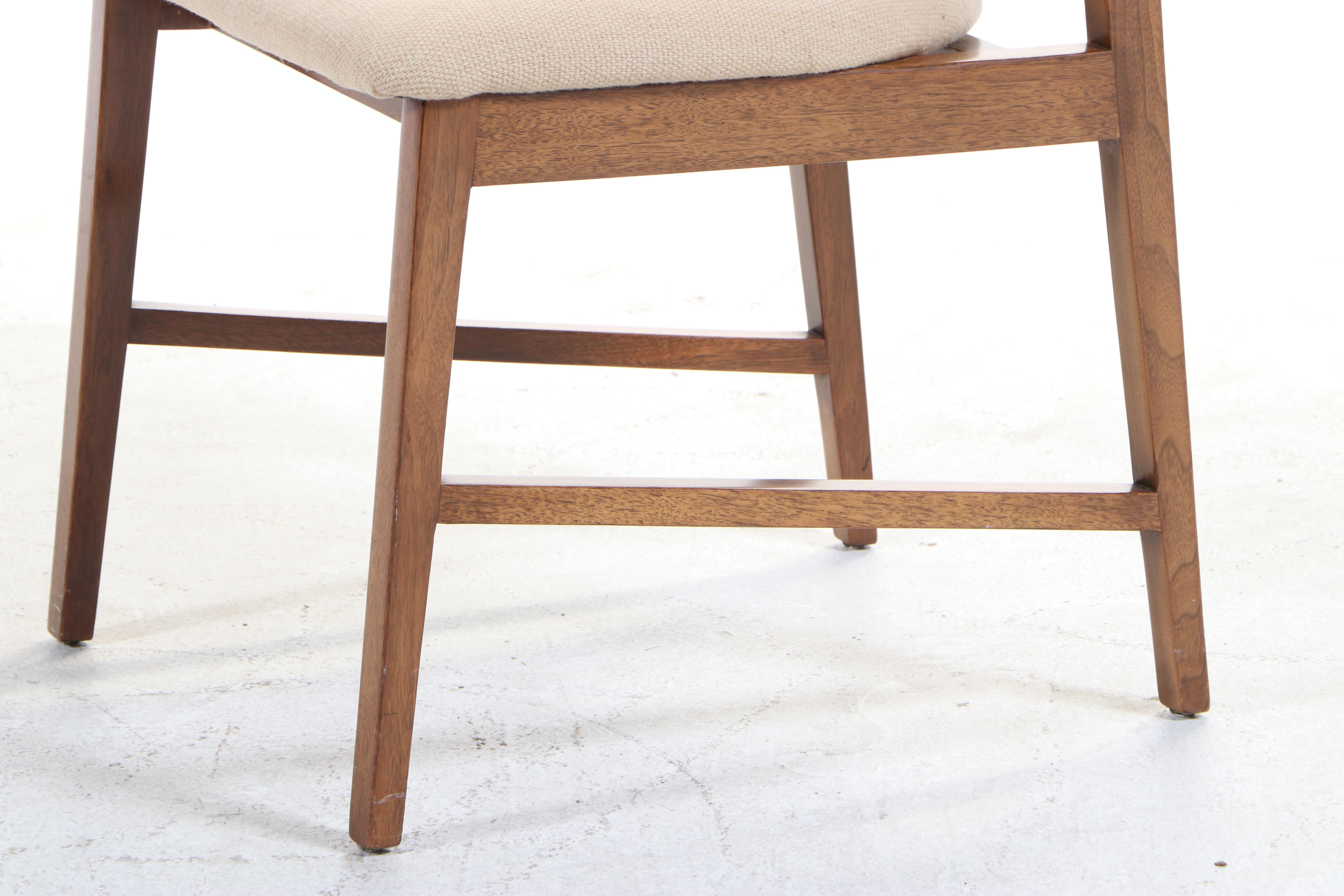 Edward Wormley for Dunbar Mid Century Modern Teak Caned-Back Dining Chairs