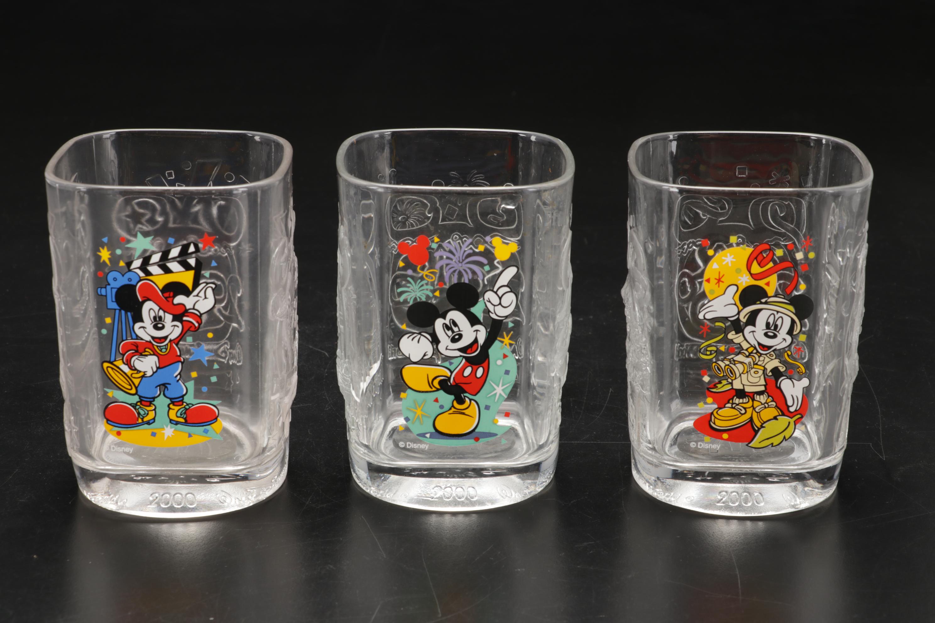 Walt Disney World 2000 Millennium Commemorative Glasses and More Mickey Mouse
