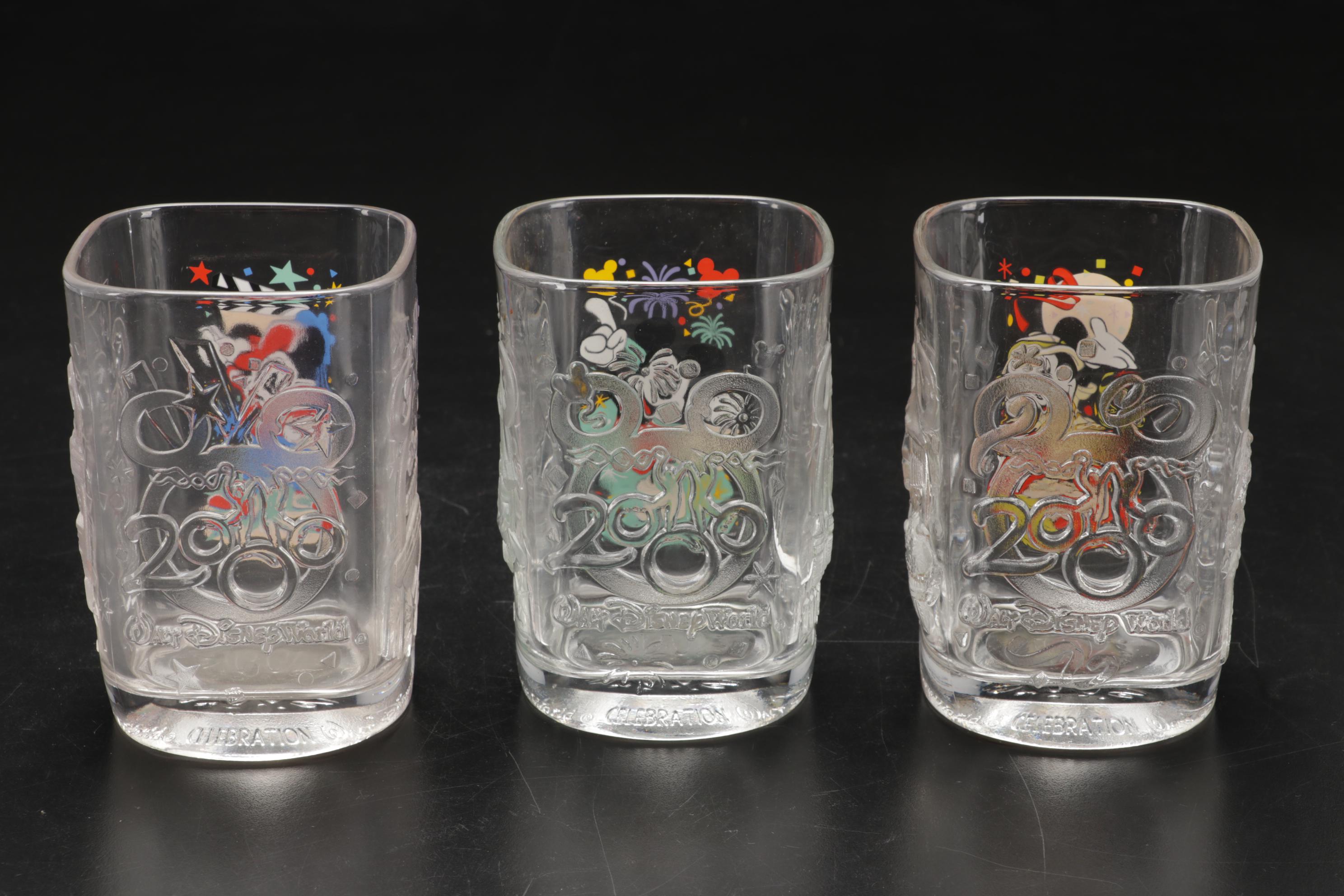 Walt Disney World 2000 Millennium Commemorative Glasses and More Mickey Mouse