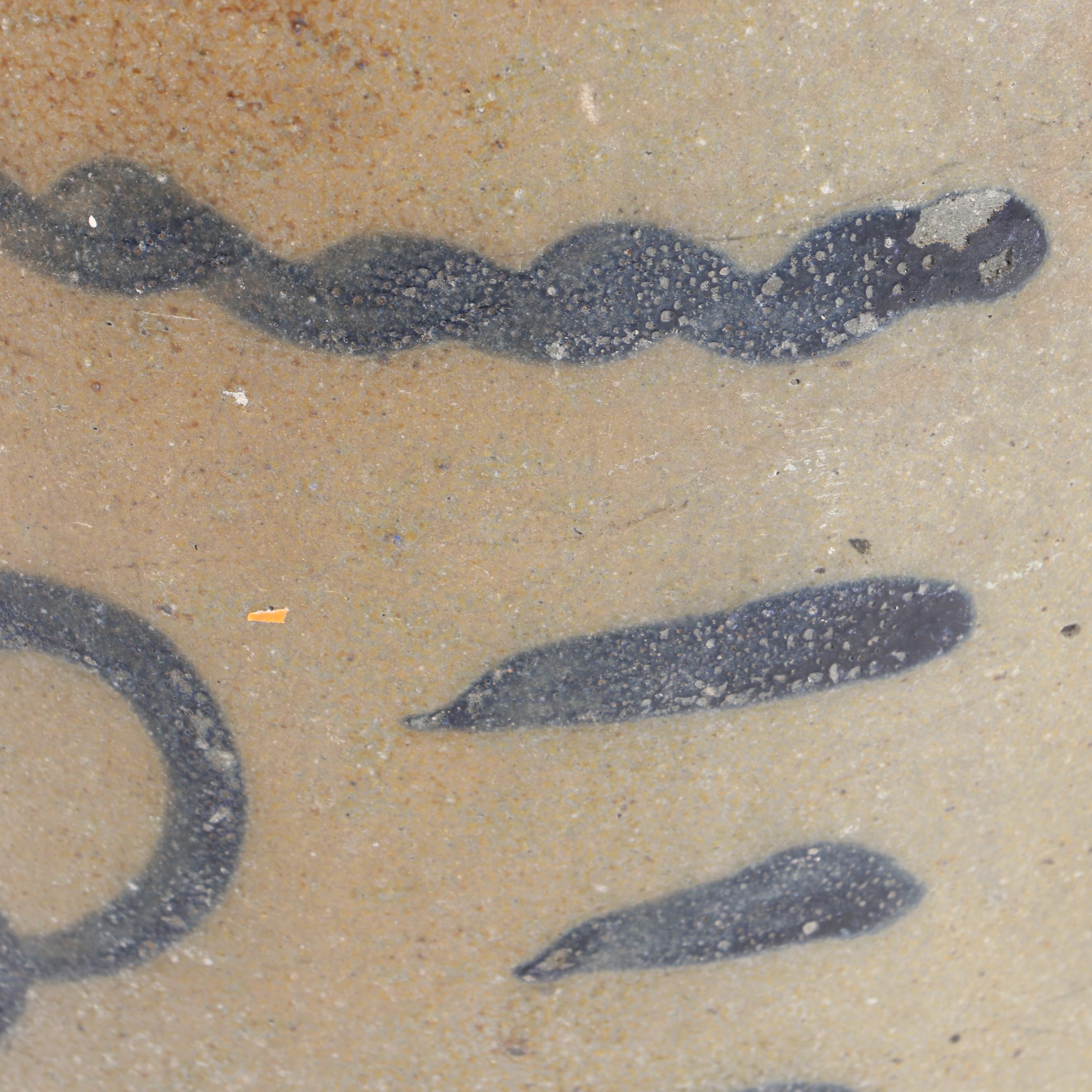 Hand-Painted Stoneware Double Handle Crock