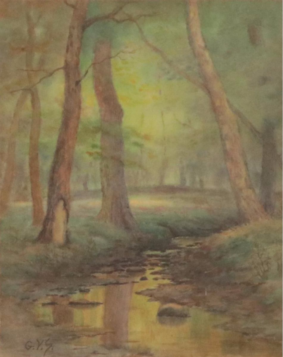 Forest Landscape Watercolor Painting