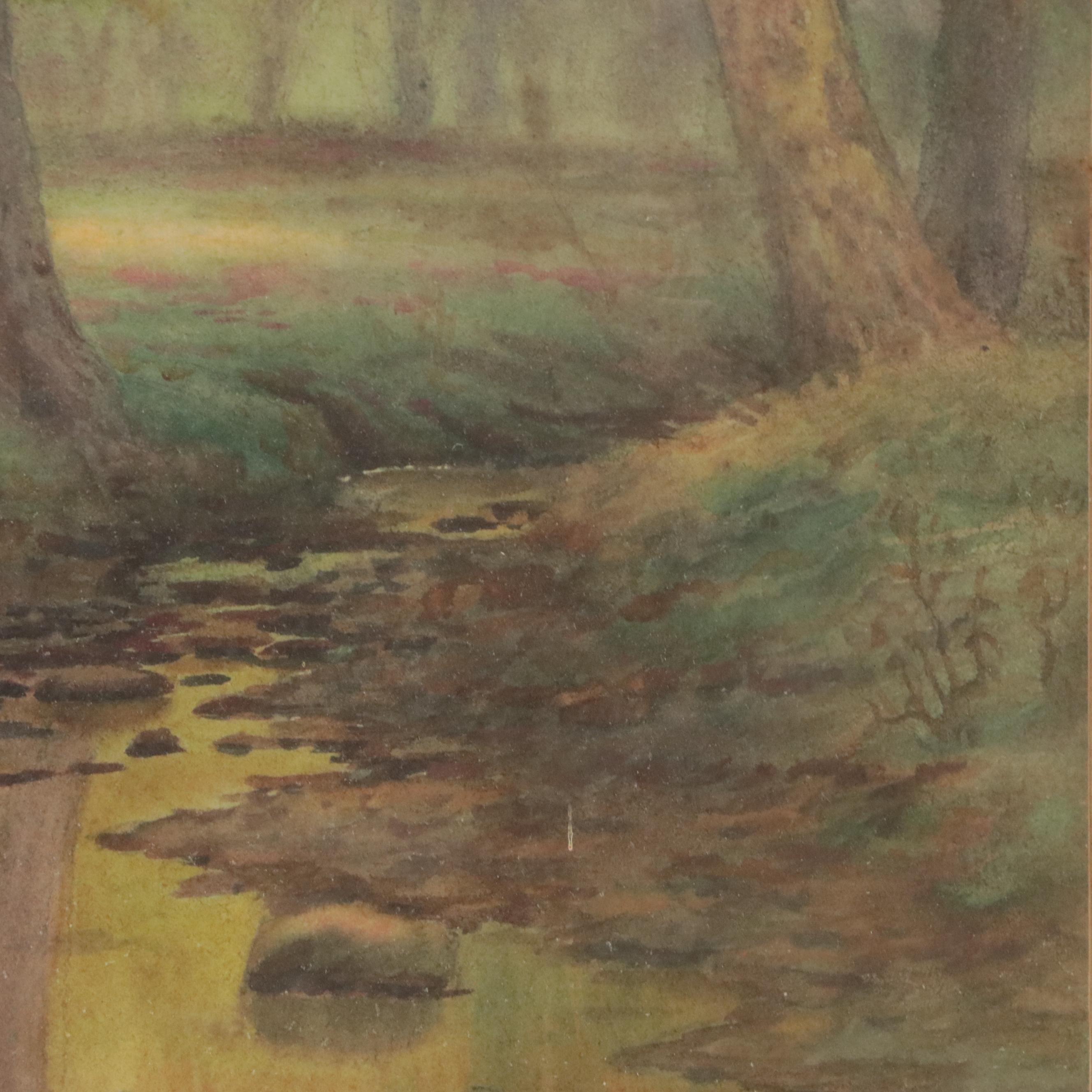 Forest Landscape Watercolor Painting