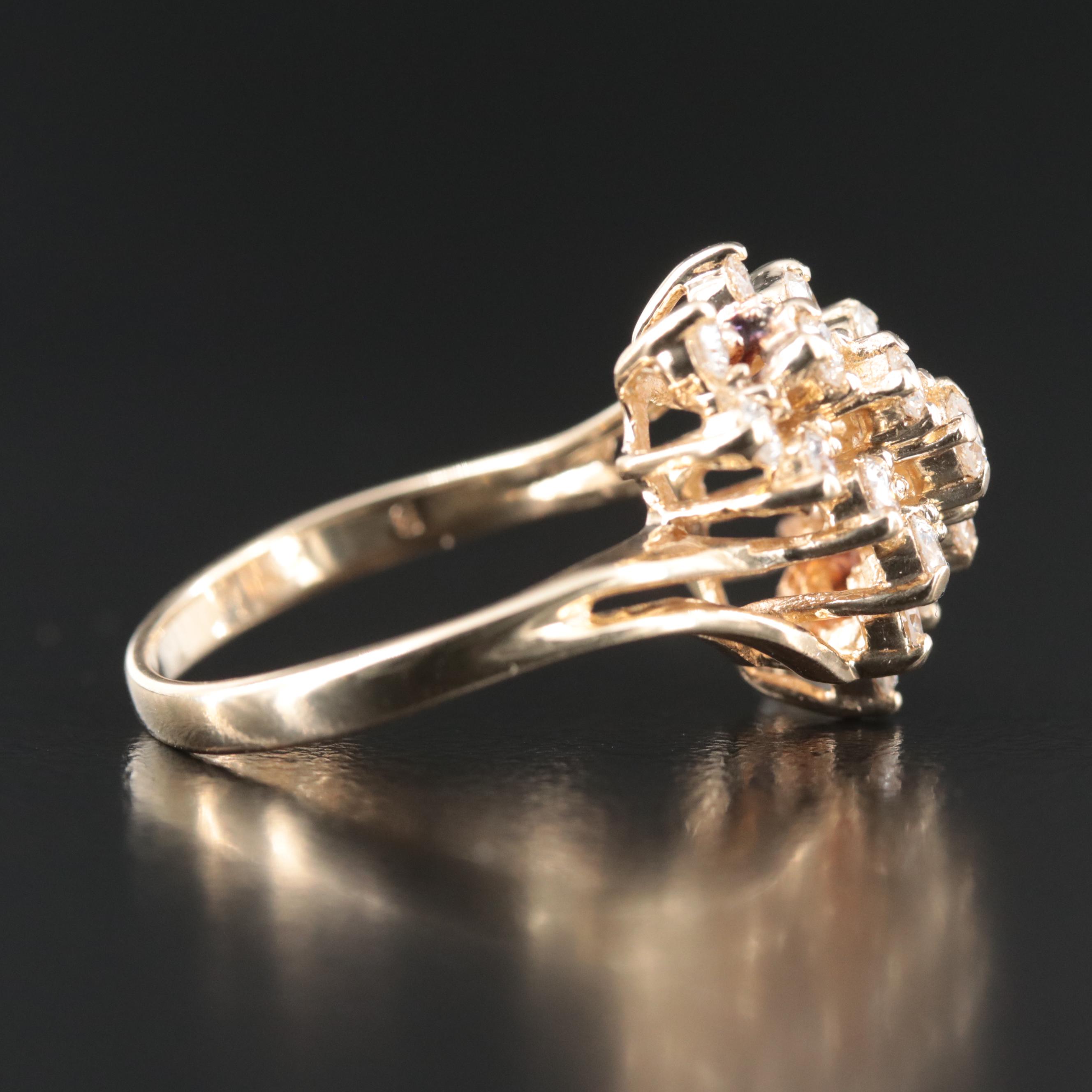 14K 1.02 CTW Diamond Bypass Ring