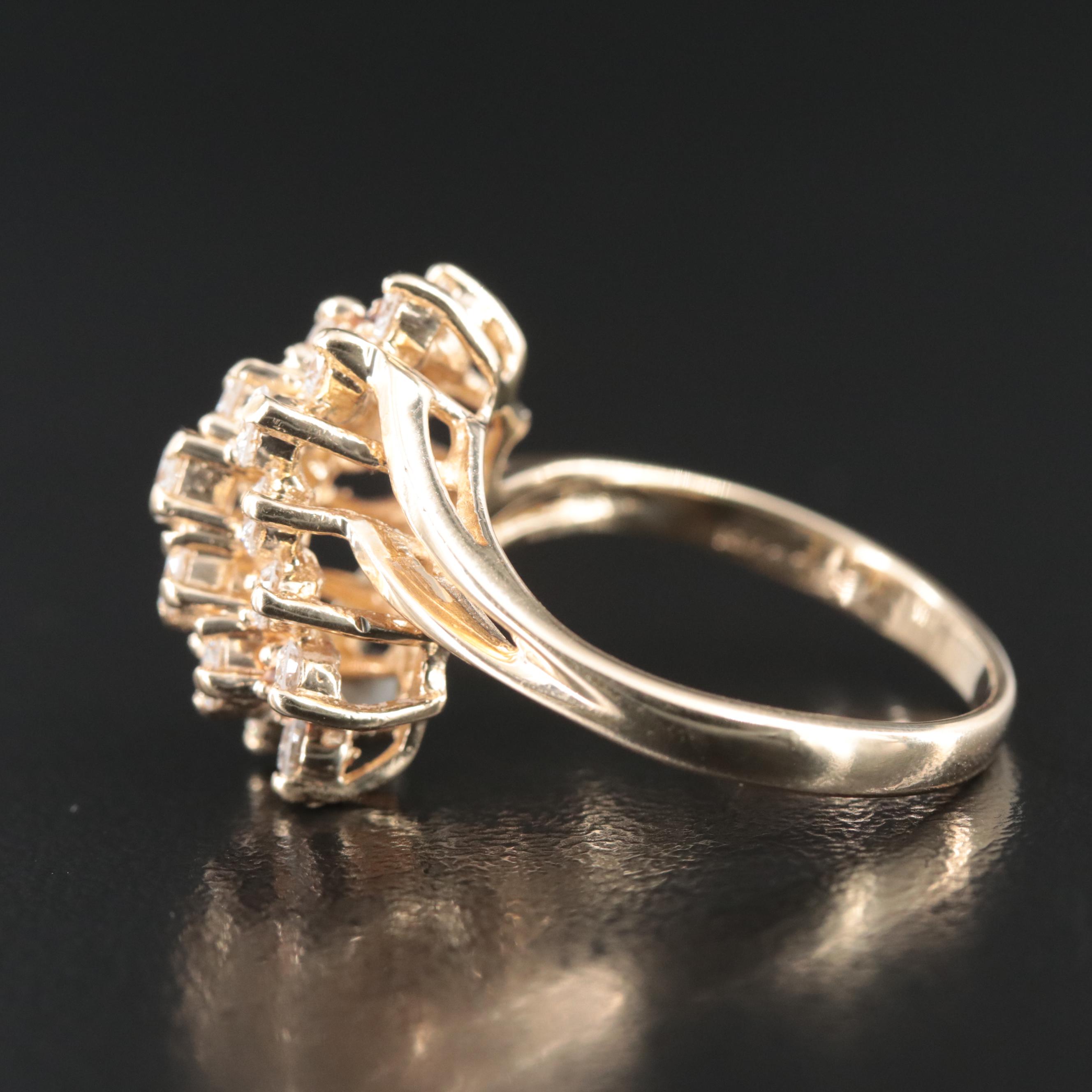 14K 1.02 CTW Diamond Bypass Ring