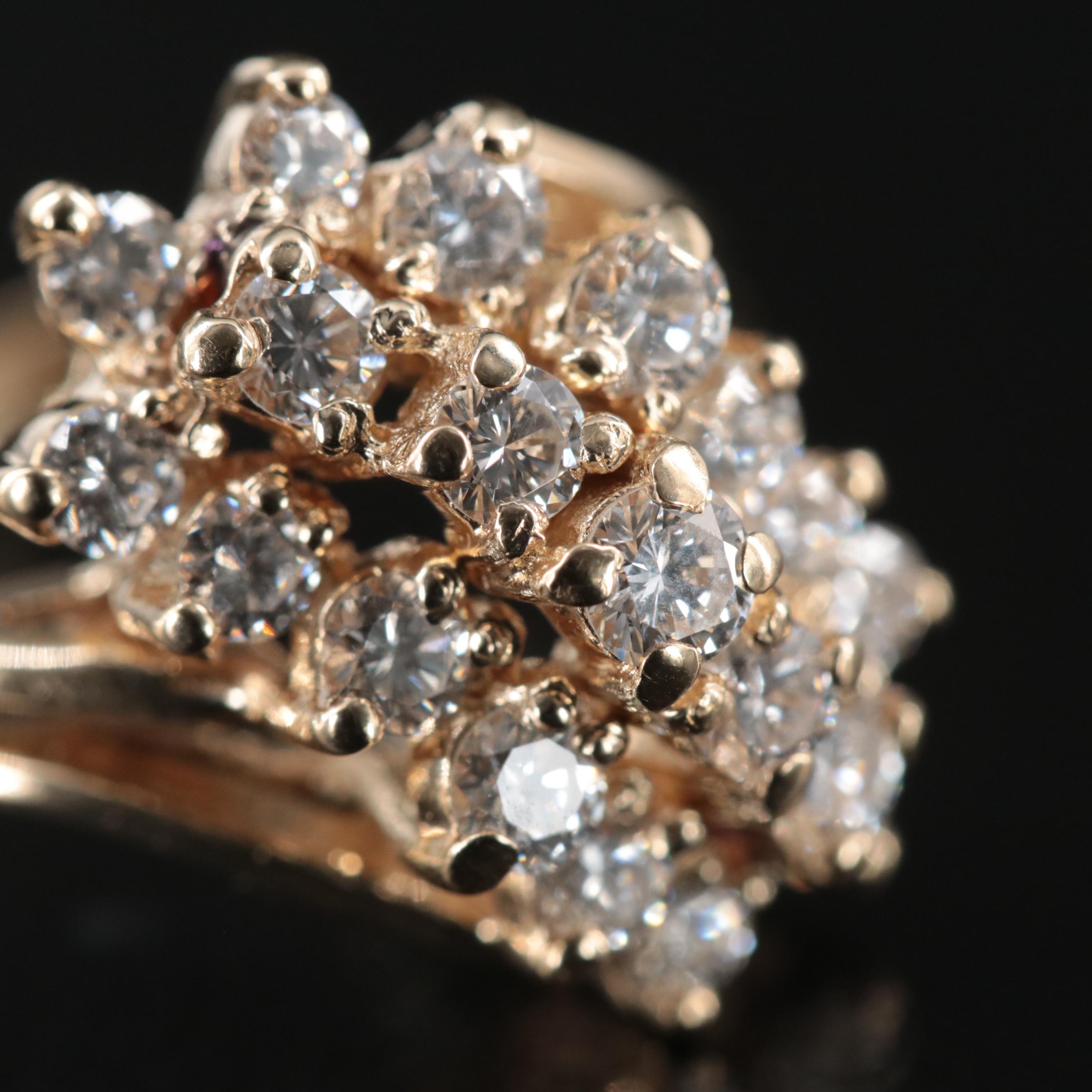 14K 1.02 CTW Diamond Bypass Ring