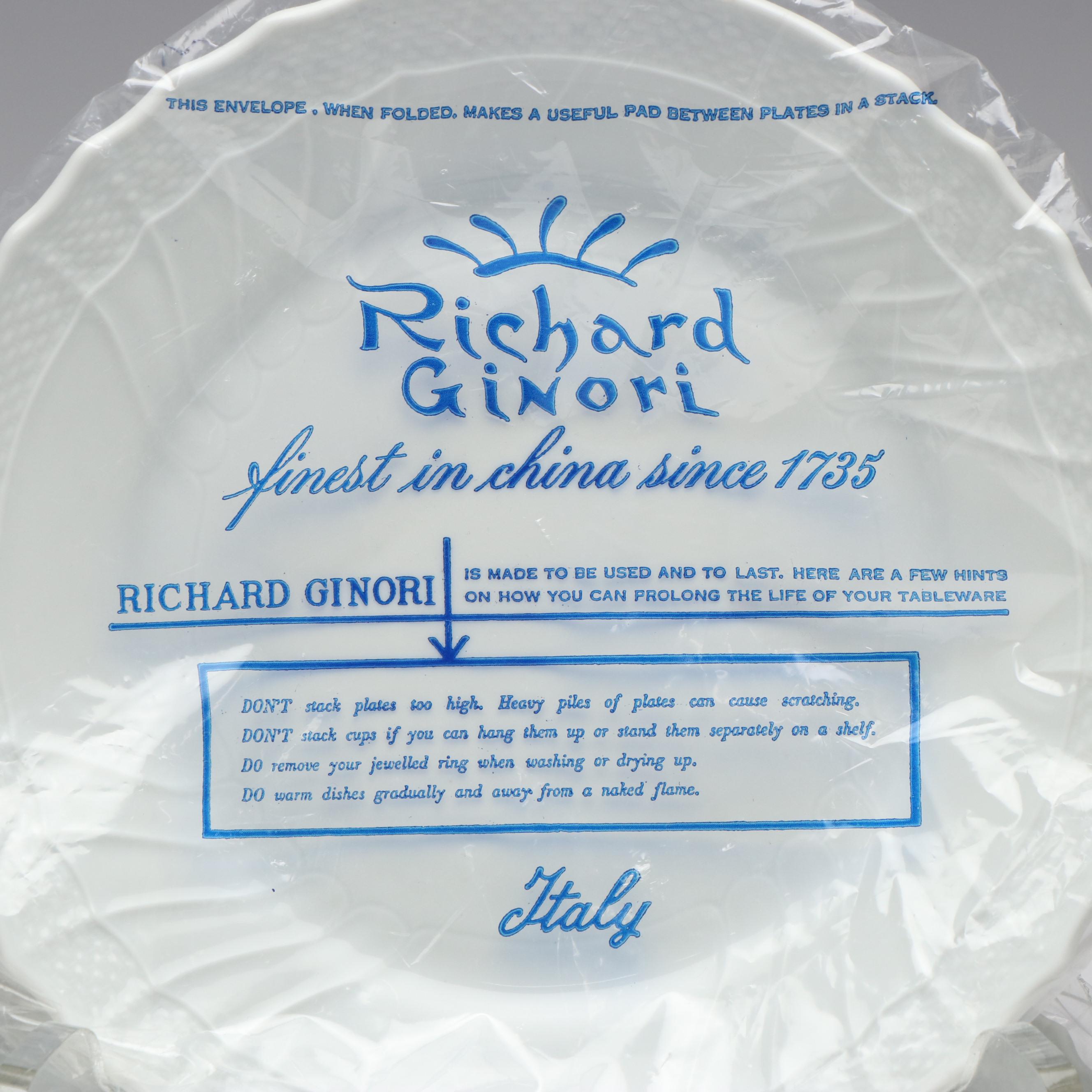 Richard Ginori "Bianco White" Porcelain Dinnerware and Other Salad Plates