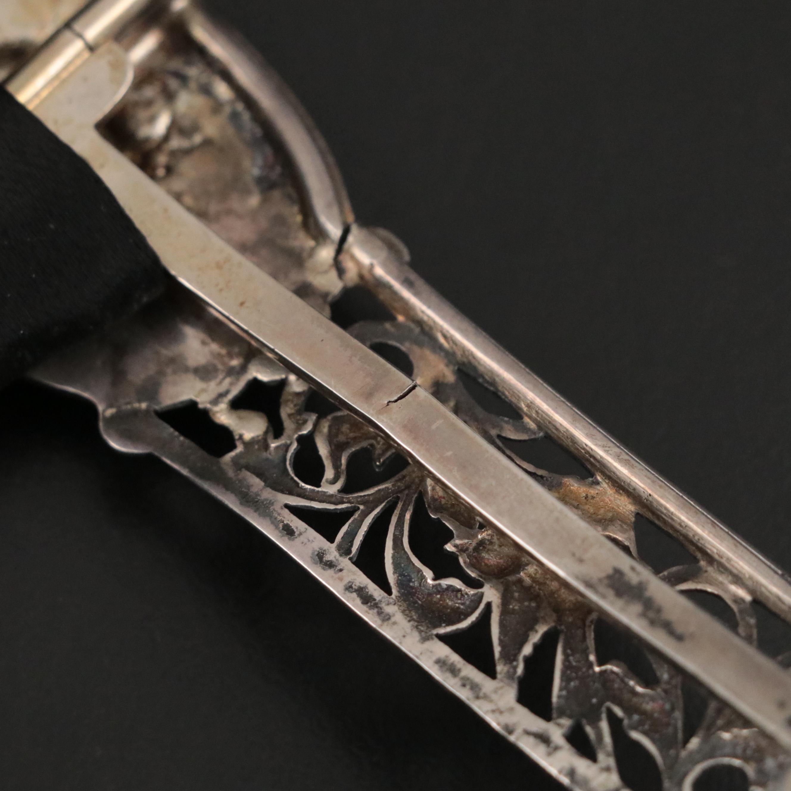 Dutch Filigree 833 Silver Oversized Belt Buckle with Sash, Early 20th Century