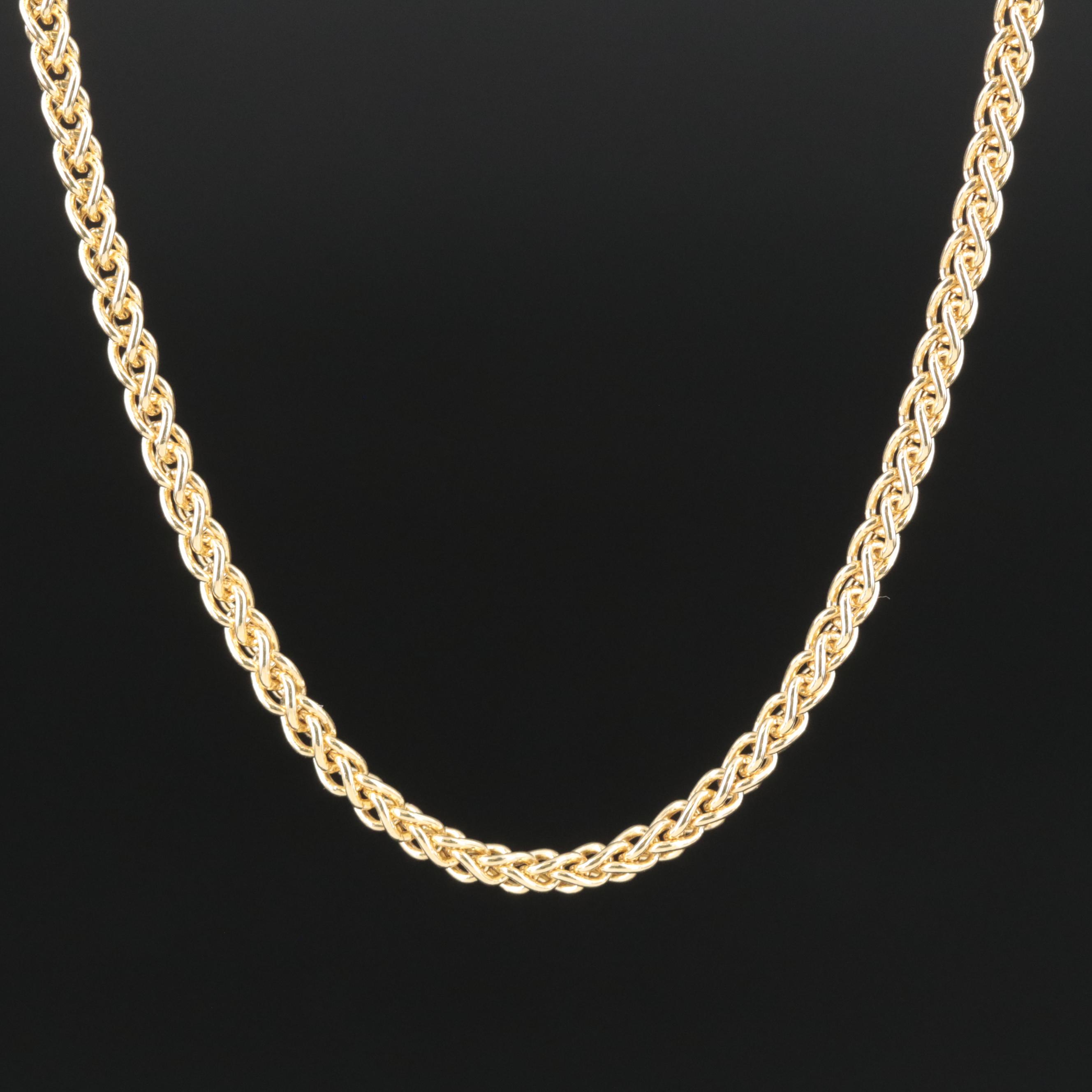 14K Wheat Chain Necklace