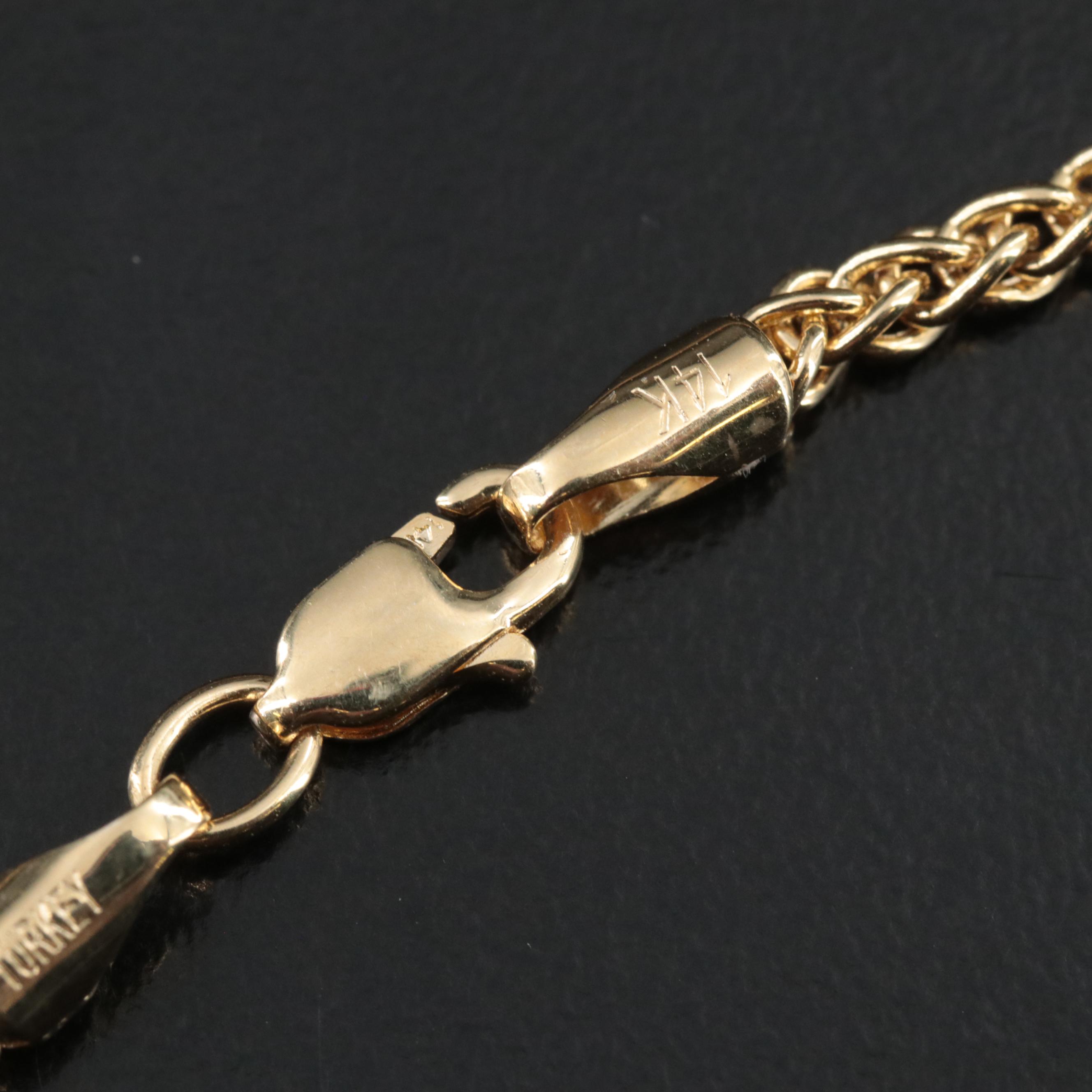 14K Wheat Chain Necklace