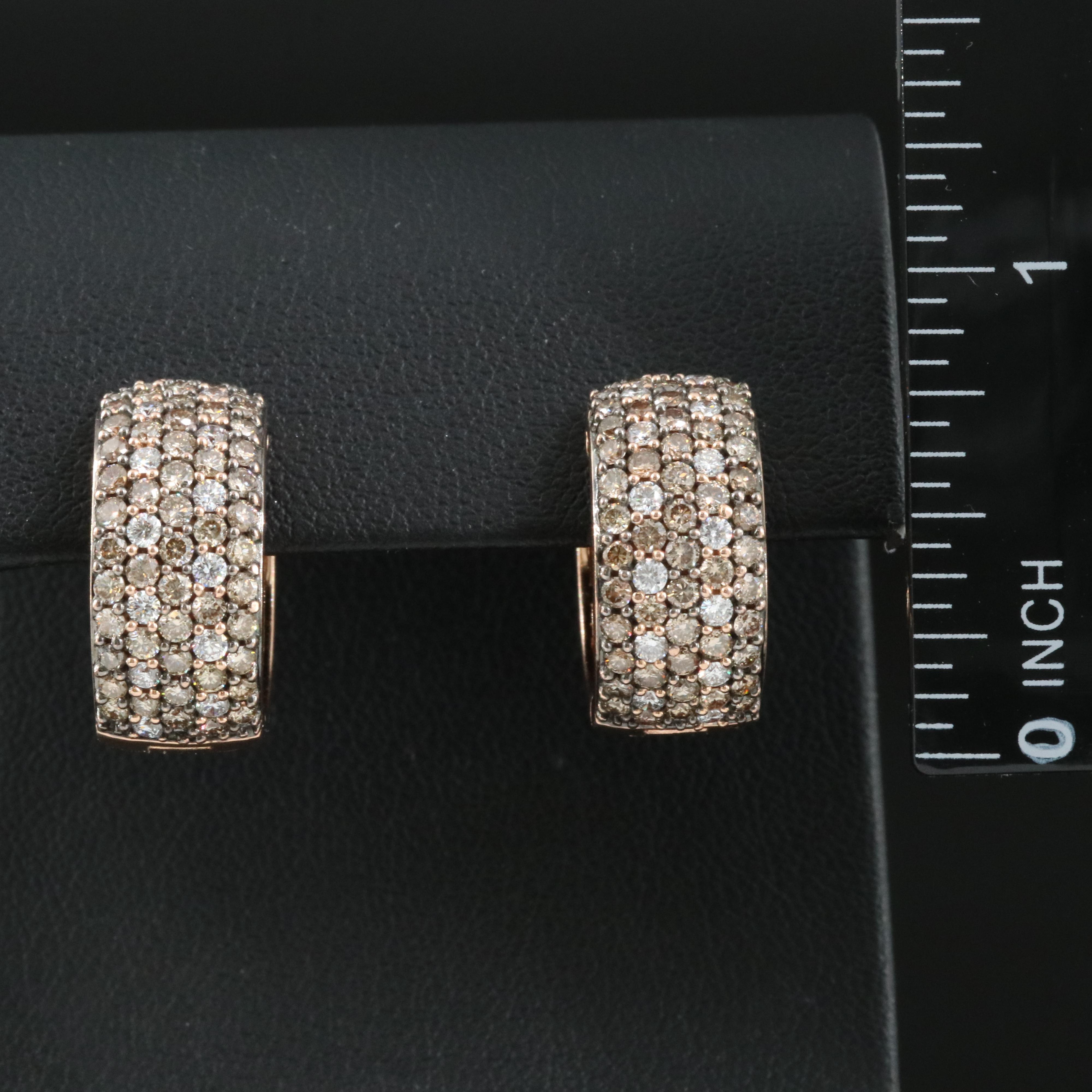 Le Vian 14K 2.45 CTW Diamond (Origin Undetermined)Rose Gold Huggie Hoop Earrings