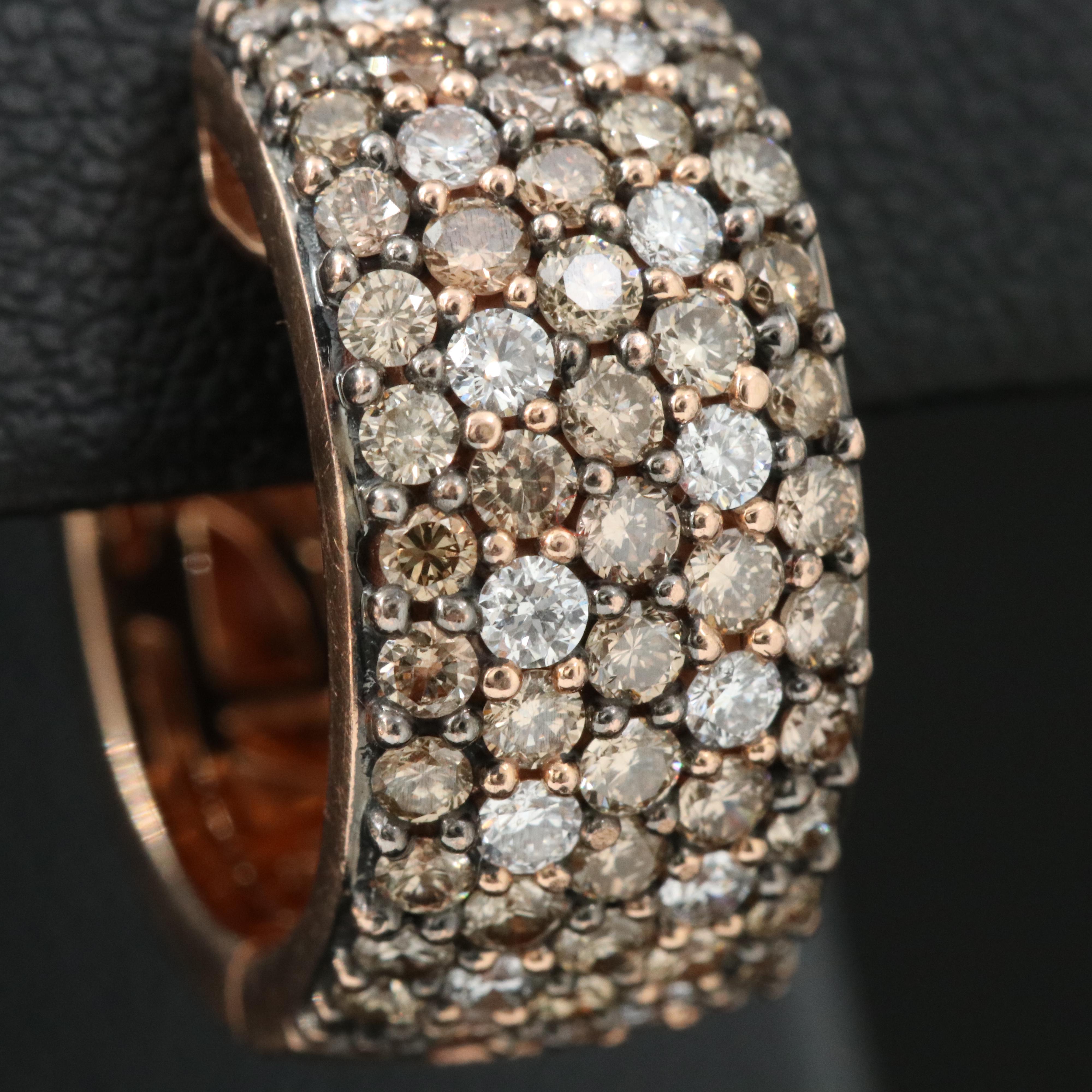 Le Vian 14K 2.45 CTW Diamond (Origin Undetermined)Rose Gold Huggie Hoop Earrings