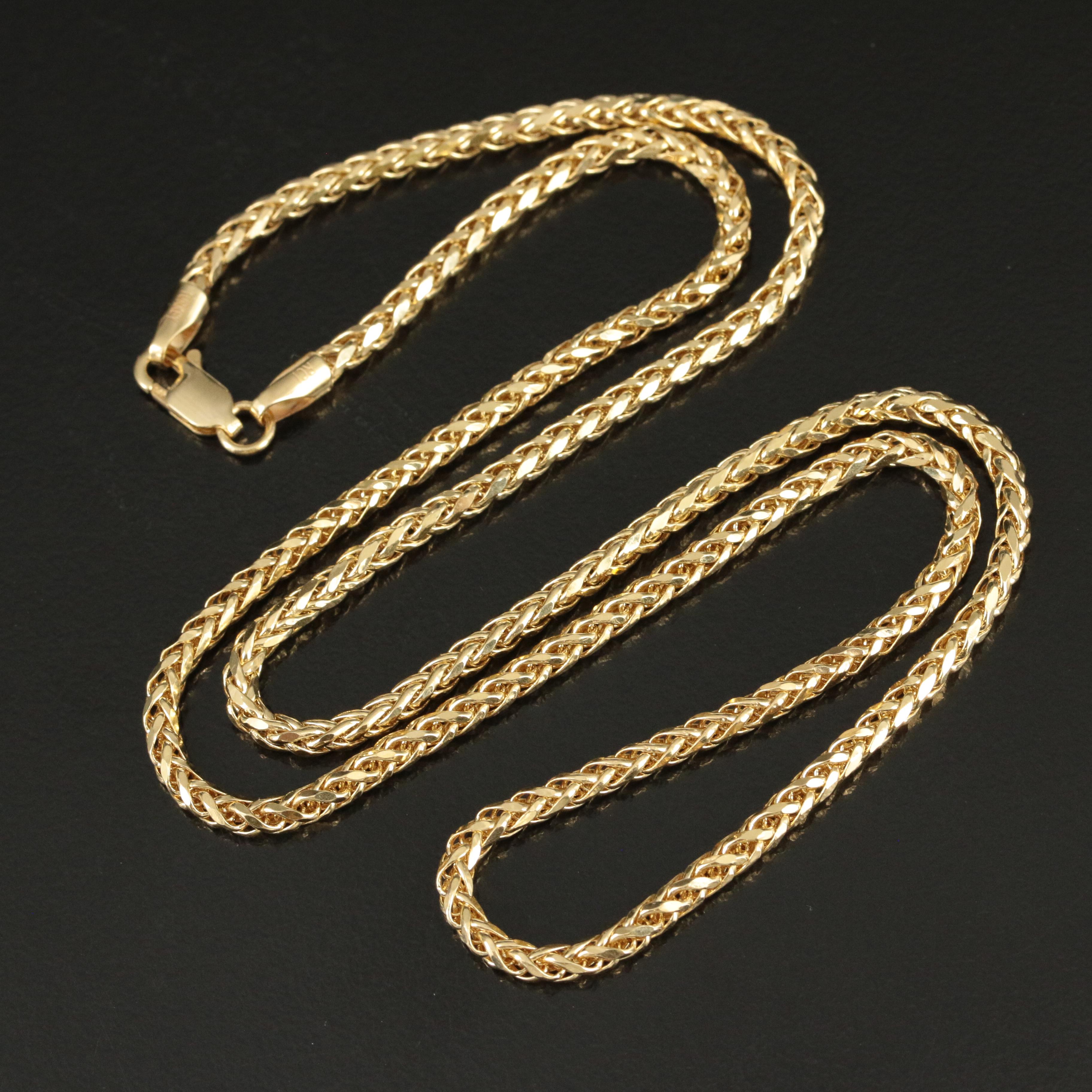 14K Wheat Chain Necklace