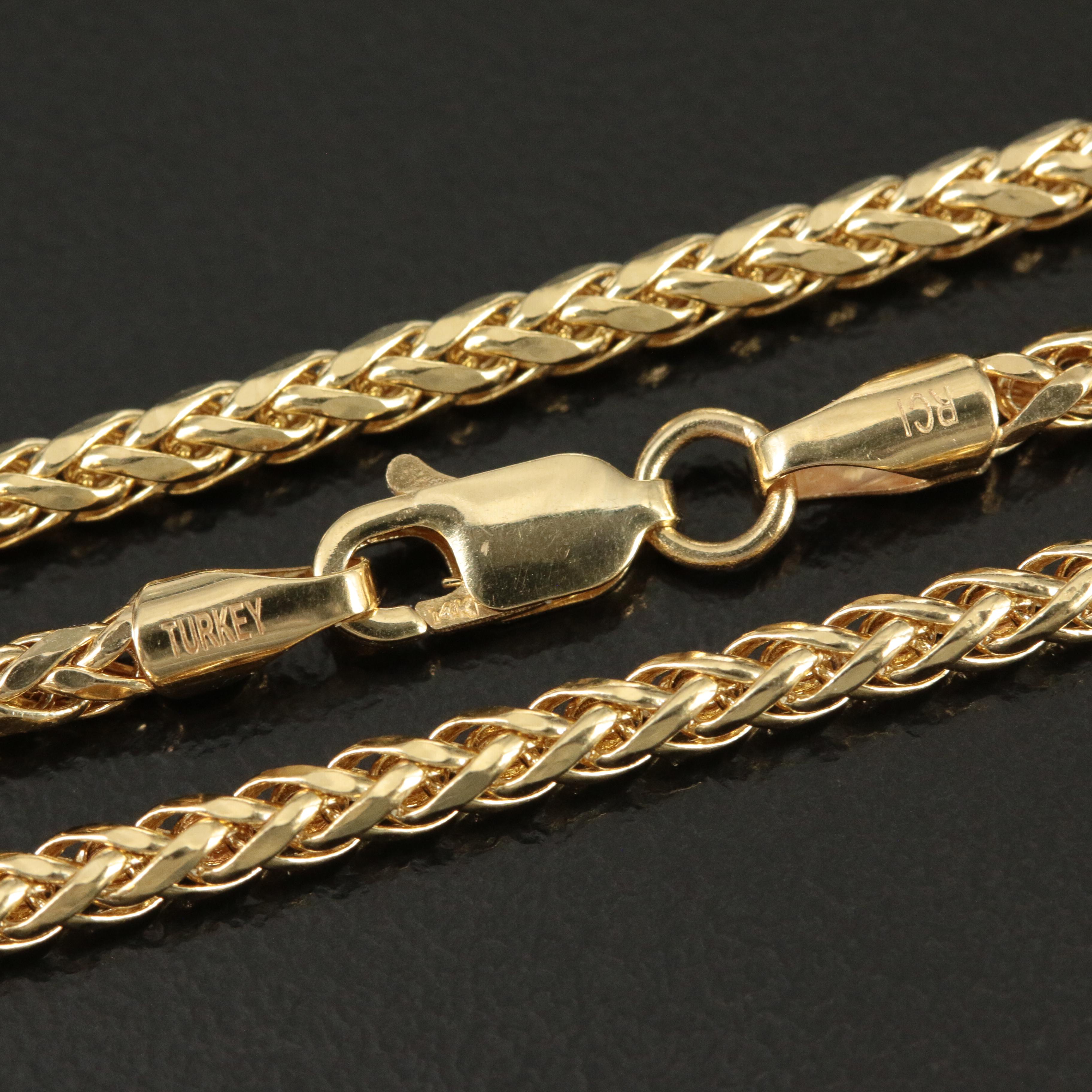 14K Wheat Chain Necklace