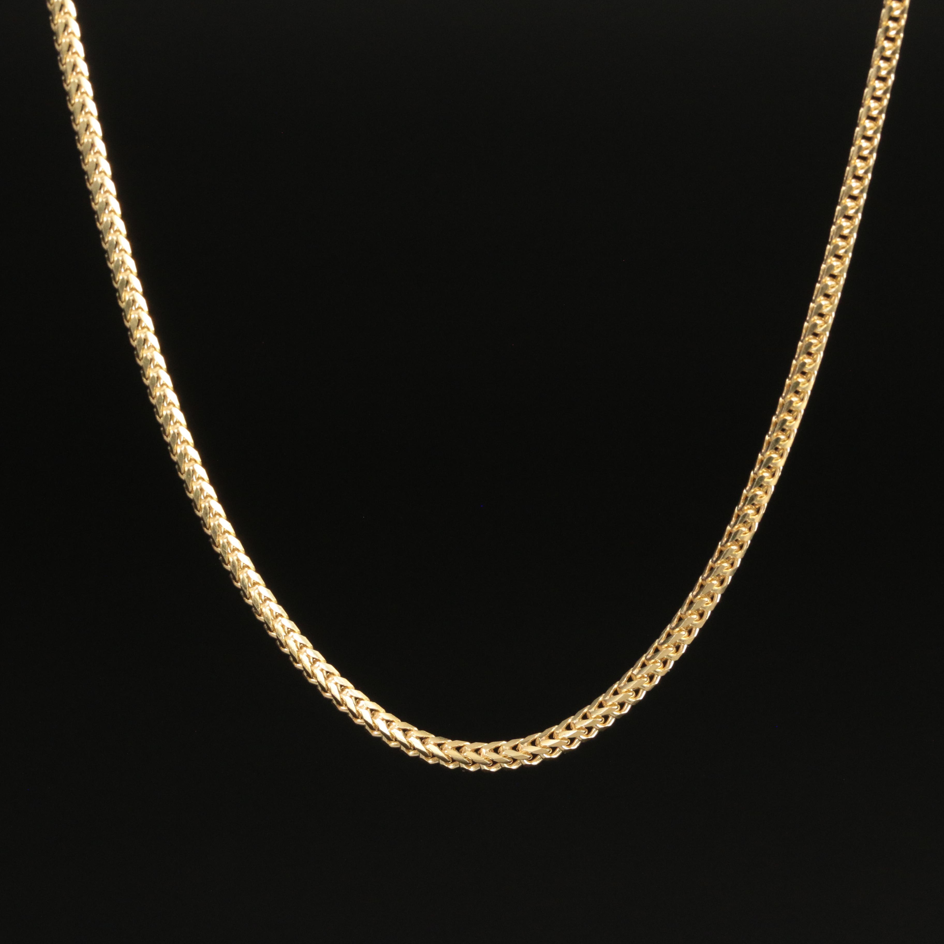 14K Square Curb Chain Necklace