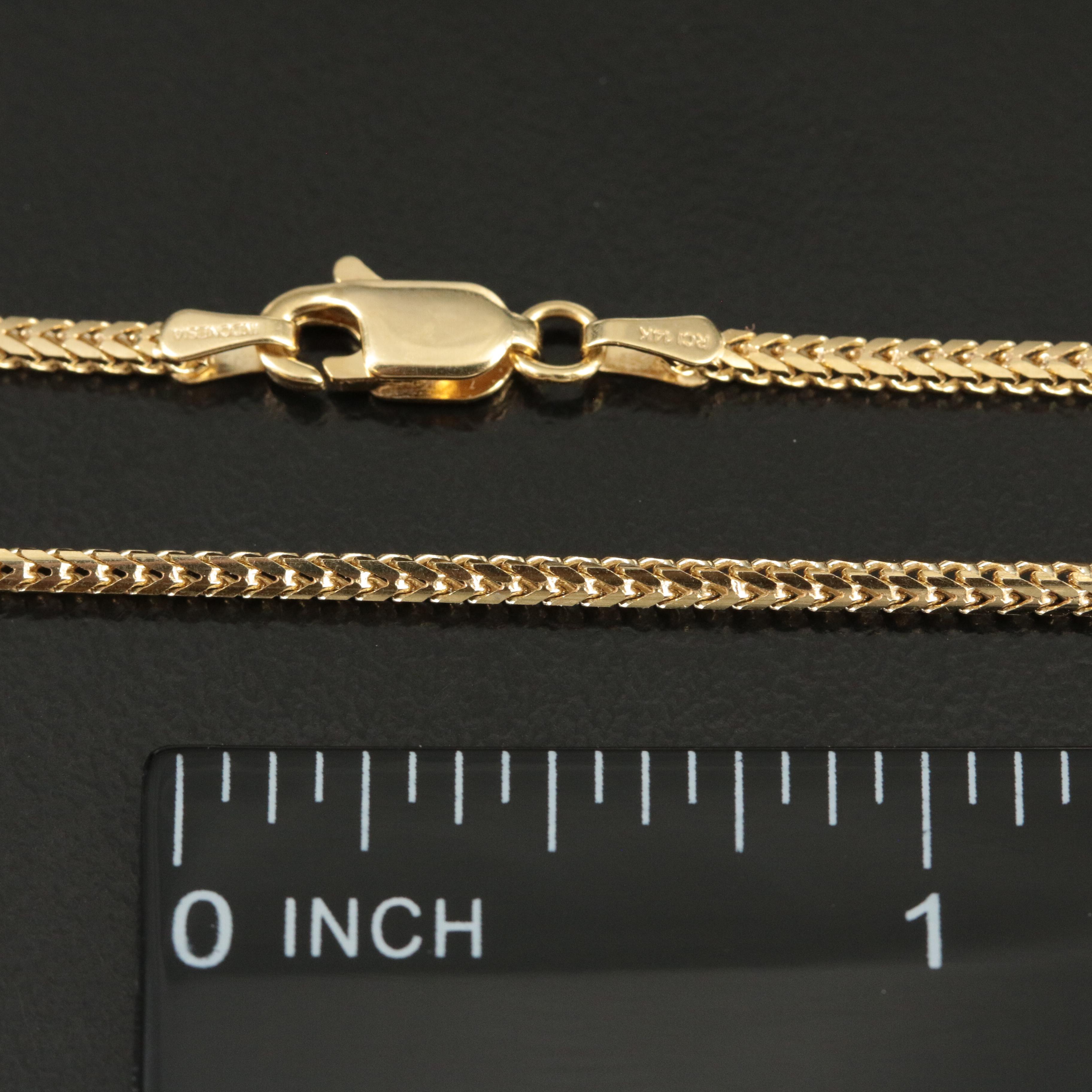 14K Square Curb Chain Necklace