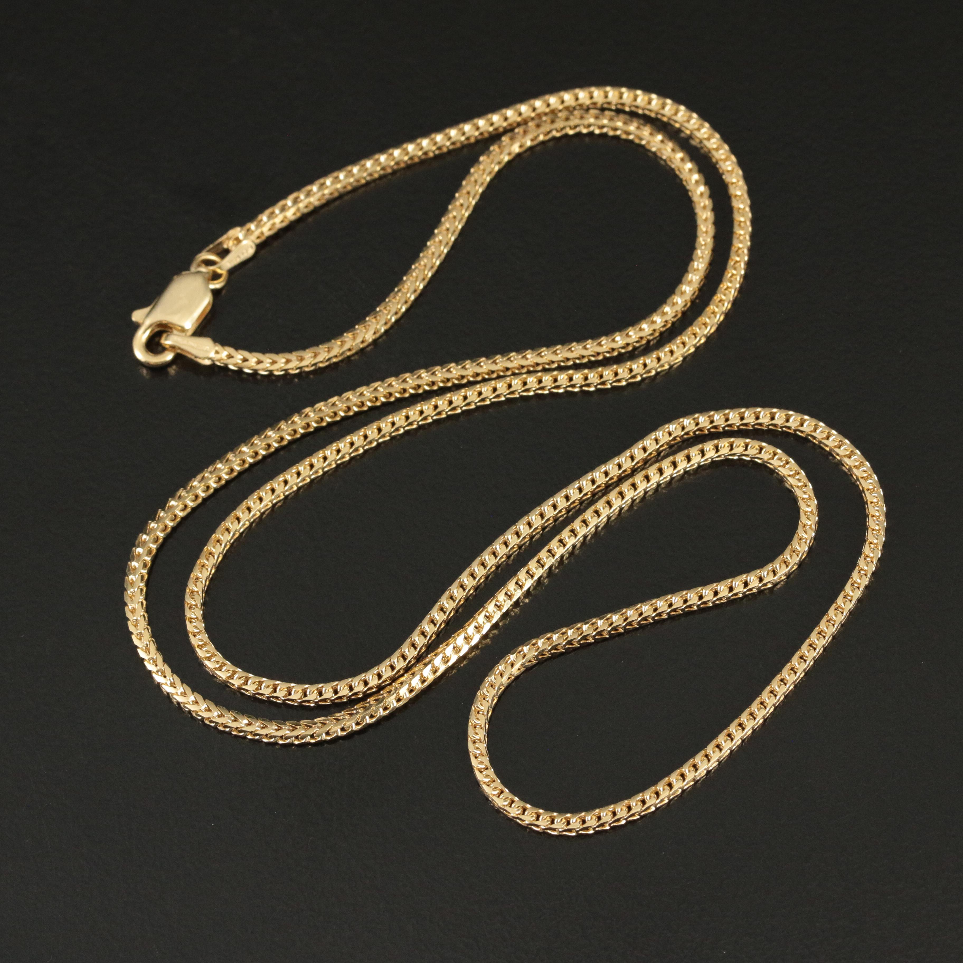 14K Square Curb Chain Necklace