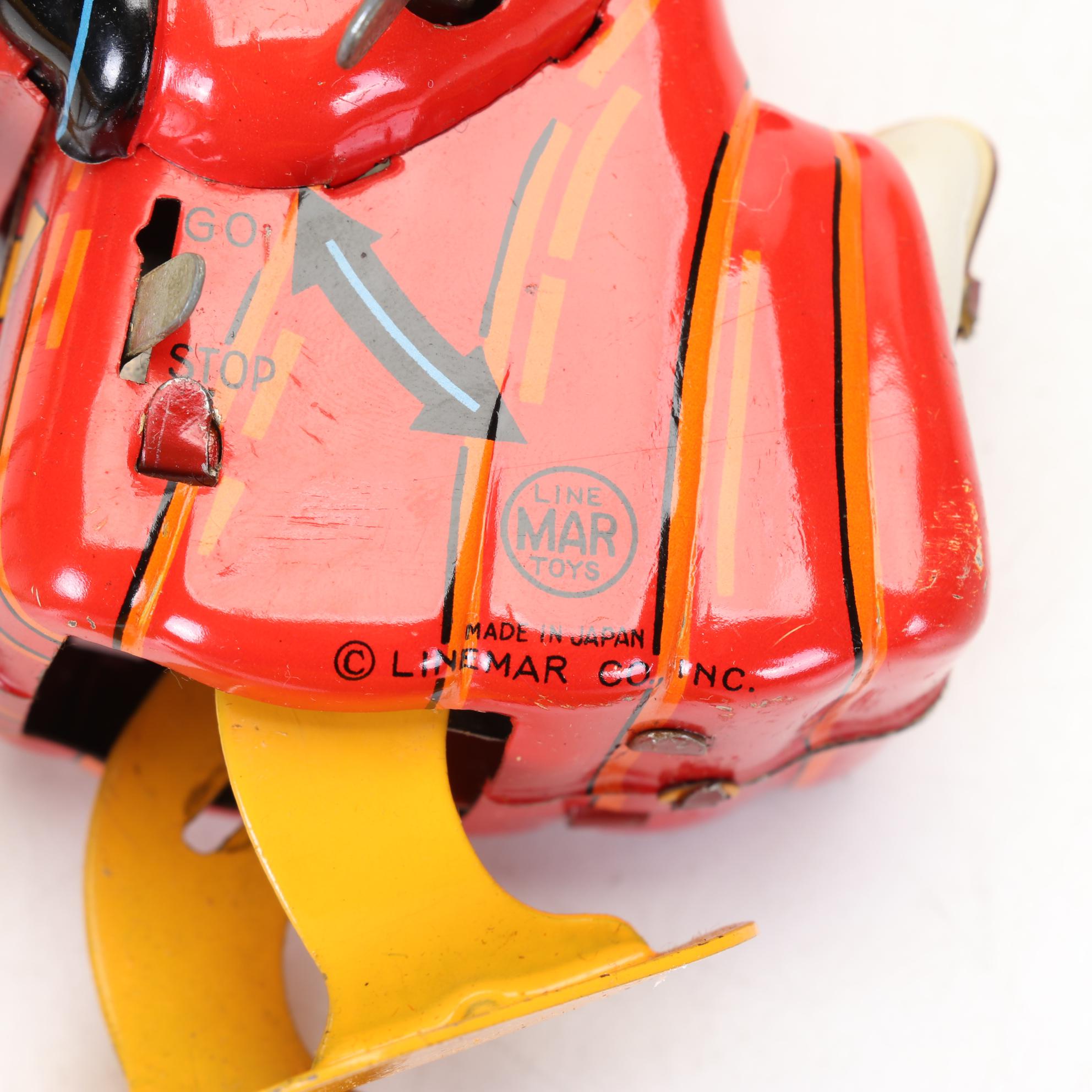 Donald Duck Climbing Fireman, Schulco Clown and Mickey Mouse Toy, 1960s