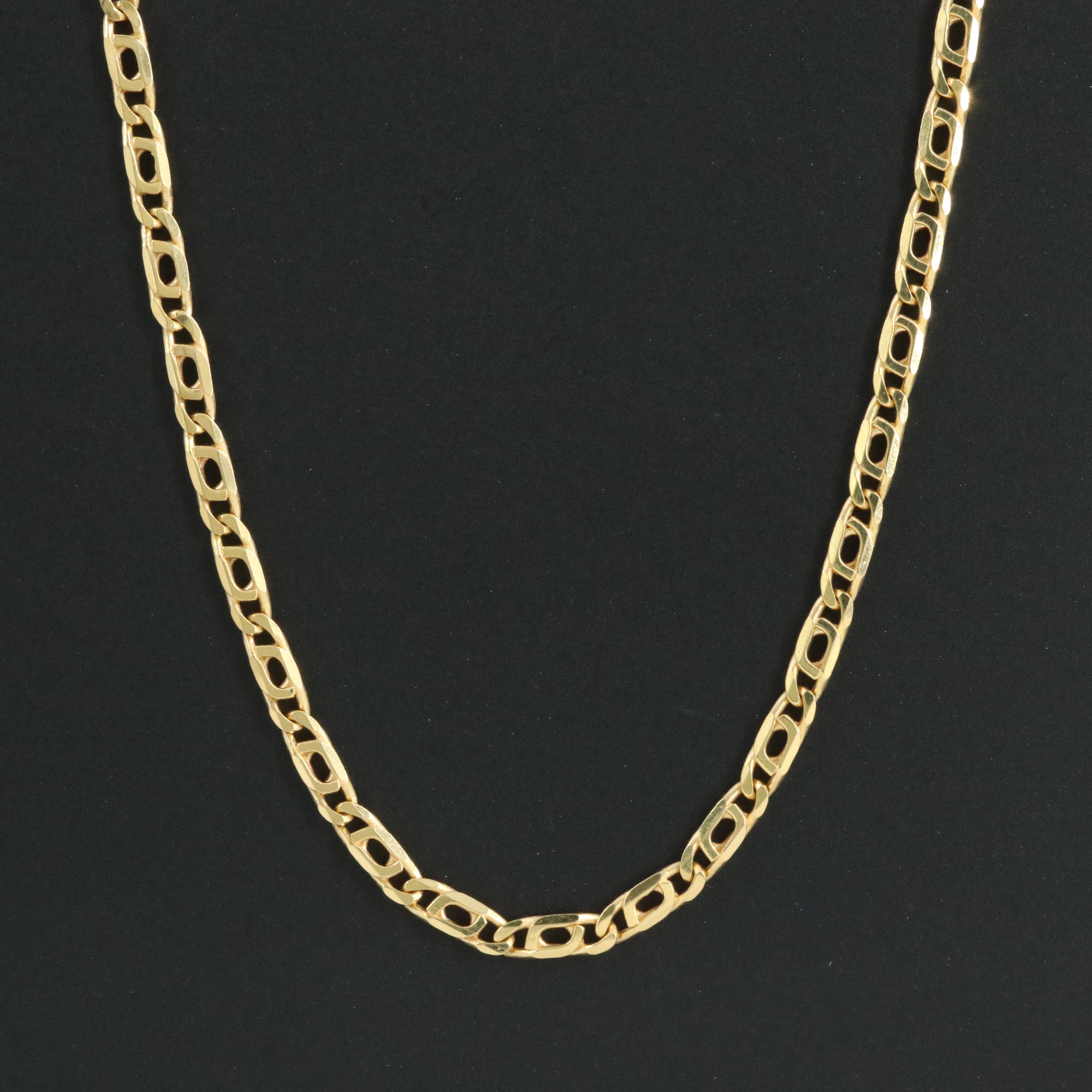 Italian 18K Fancy Curb Chain Necklace