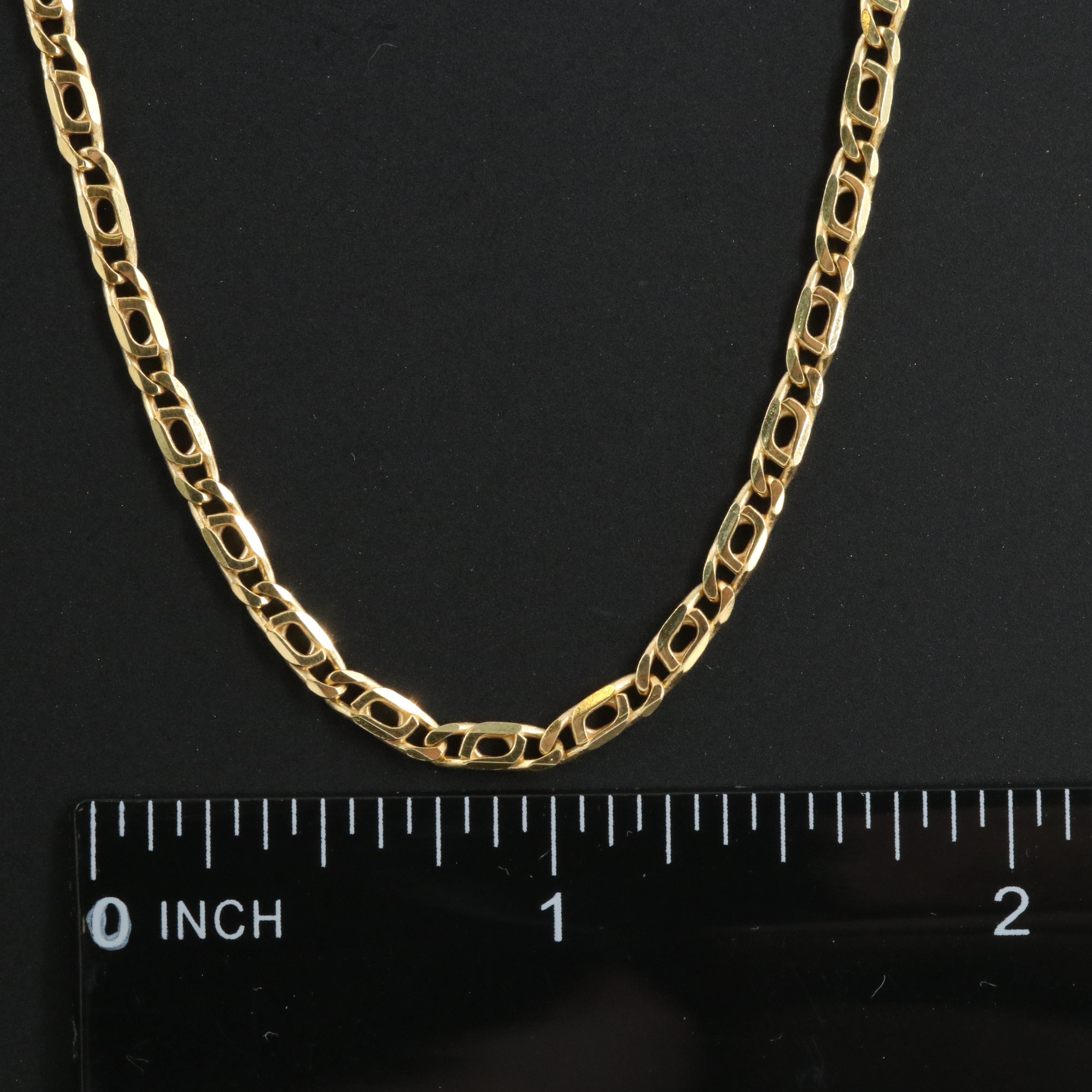 Italian 18K Fancy Curb Chain Necklace
