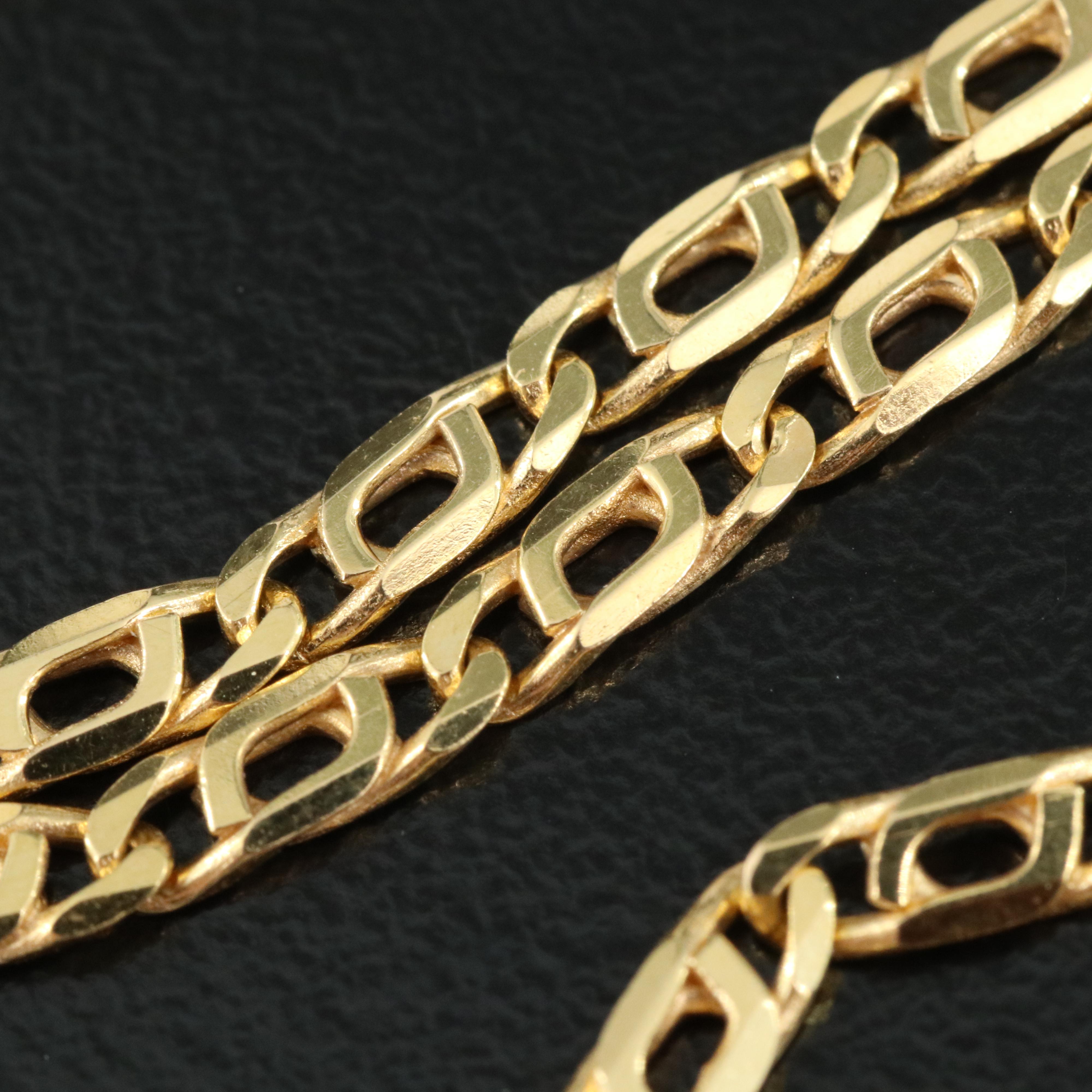Italian 18K Fancy Curb Chain Necklace