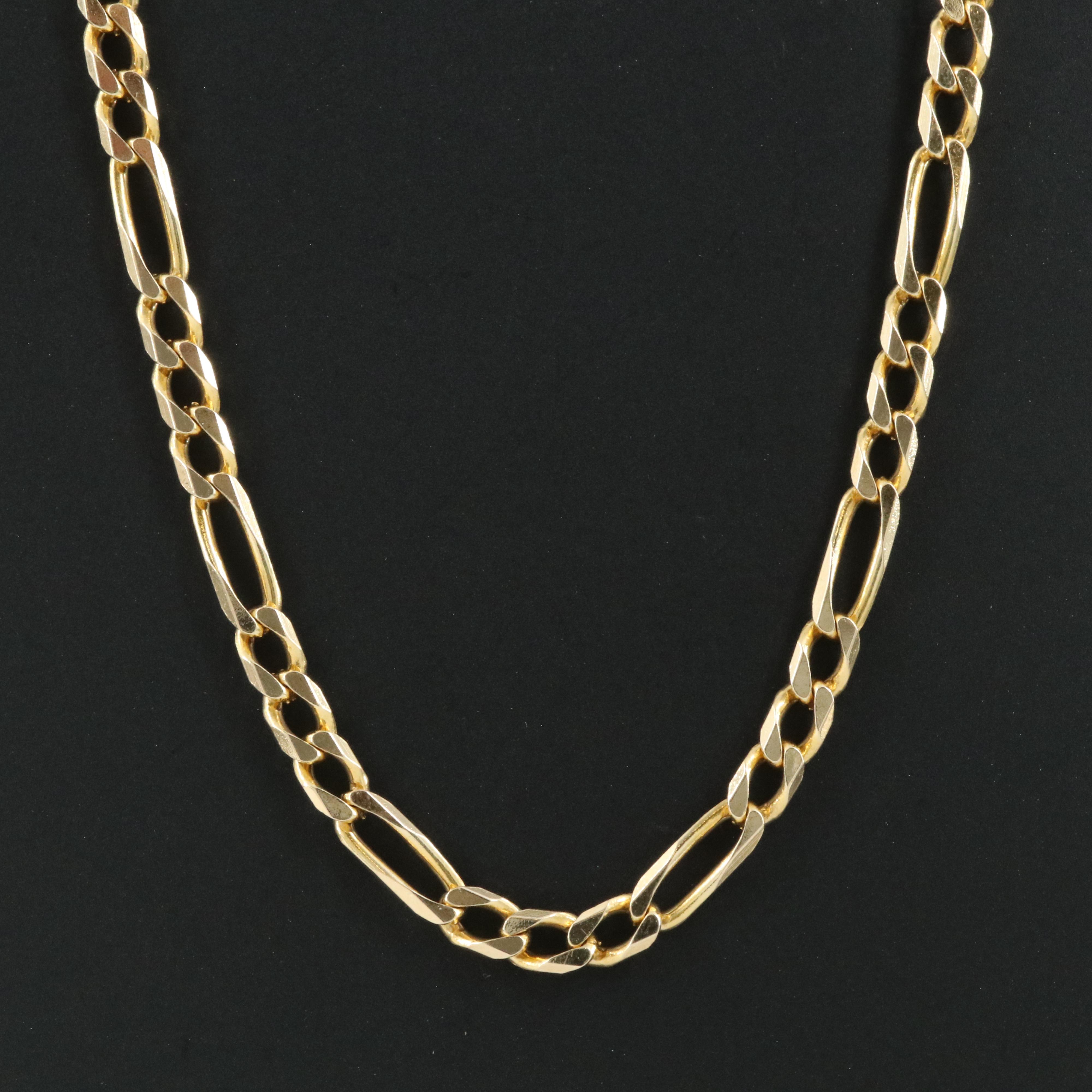 Italian 14K Figaro Chain Necklace